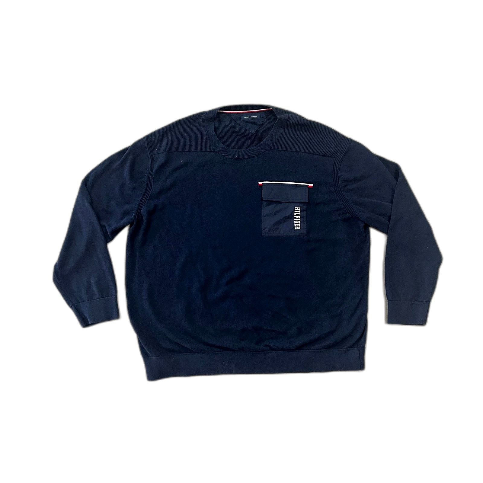 Tommy Hilfiger Tommy Hilfiger Men's Navy Ribbed Detail Crewneck Sweater w/ Size US XXL / EU 58 / 5 - 1 Thumbnail