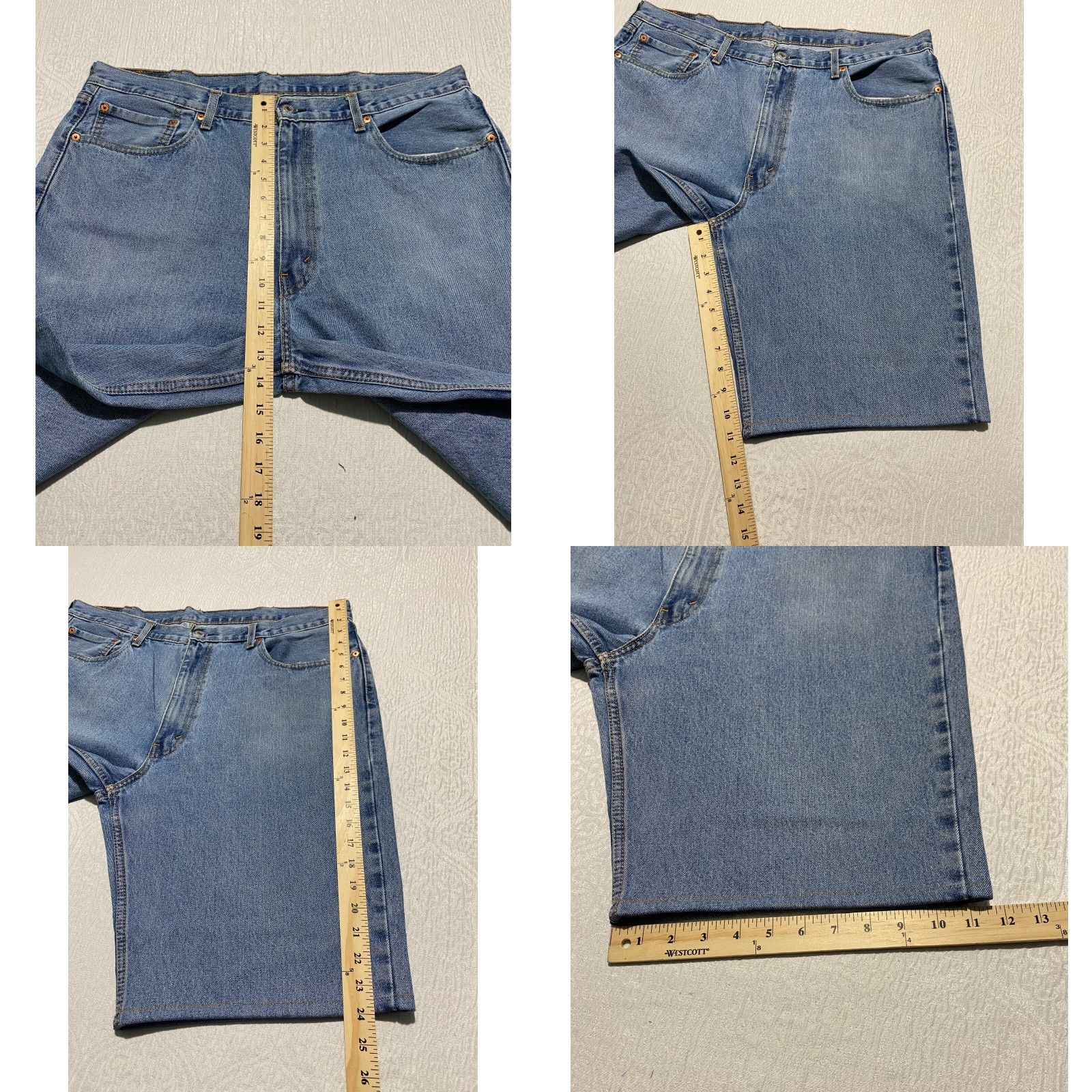 Levi's Levi's 550 Jean Shorts Men 40×11 Blue Hemmed Denim Bermuda 5-Pocket Relaxed Regular Adult Medium Blue Jeans Size US 40 / EU 56 - 8 Thumbnail