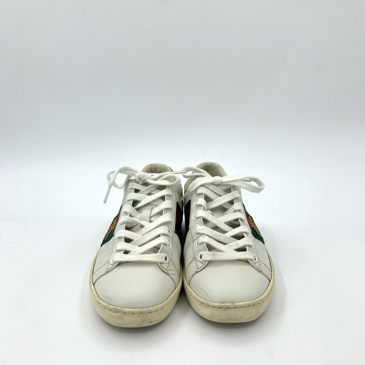 Gucci Gucci Ace Series Embroidered Leather Lace-Up Sneakers in Whi Size US 5.5 / IT 35.5 - 8 Thumbnail