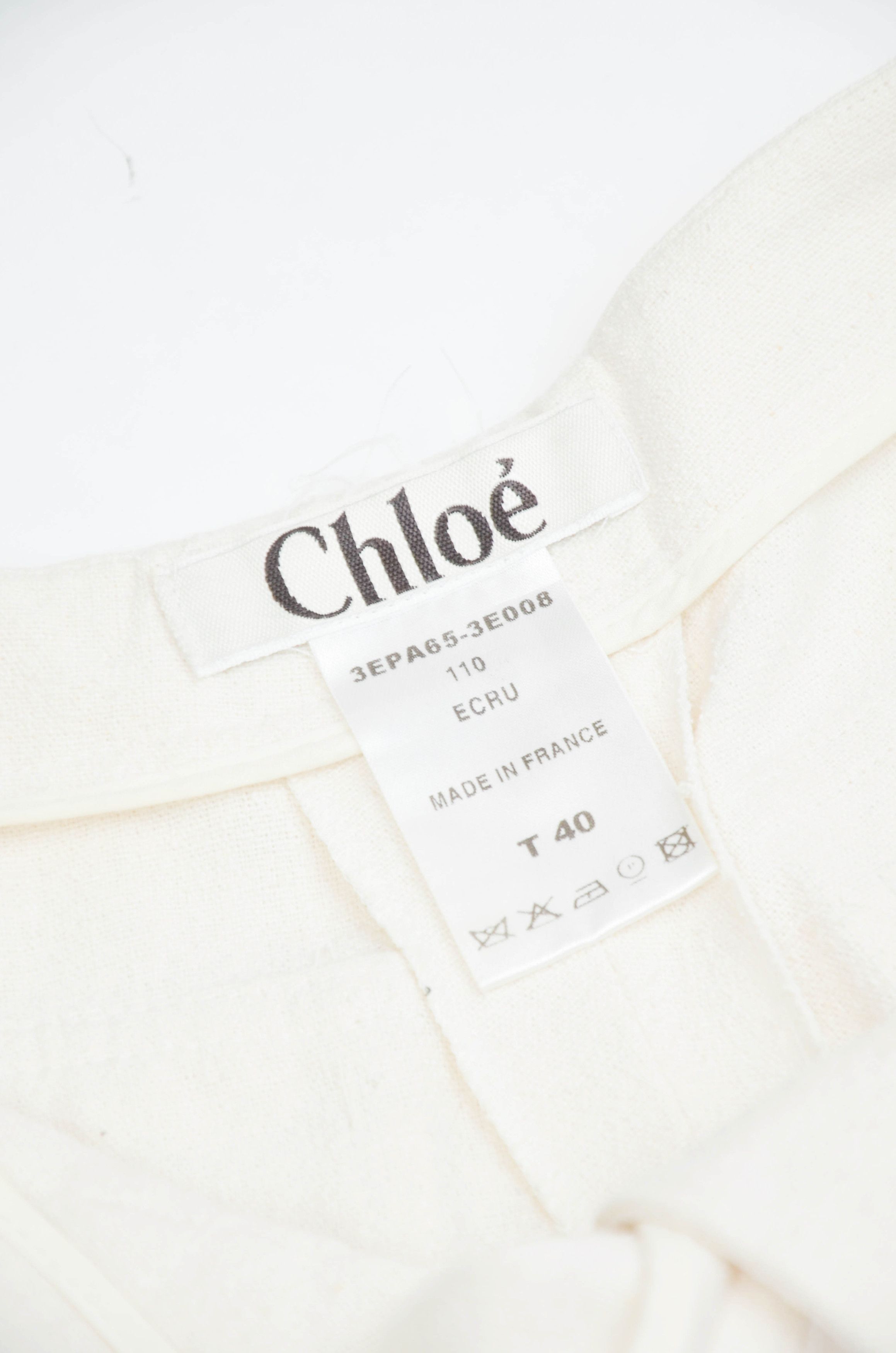 Chloe Chloé Silk-Cotton Wide-Leg Pants – Size 40 (Made in France) Size 27" / US 4 / IT 40 - 7 Thumbnail