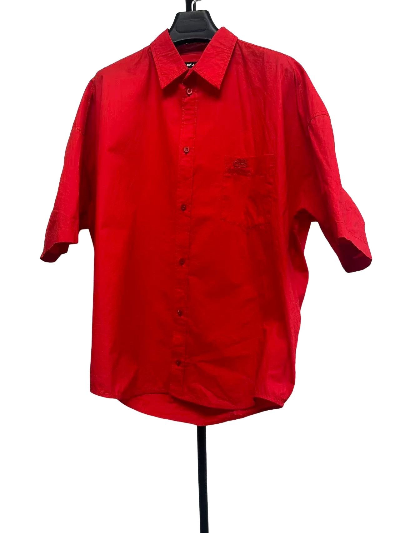 Balenciaga Balenciaga Embroidered Logo Red Shirt 37 Size US S / EU 44-46 / 1 - 1 Thumbnail