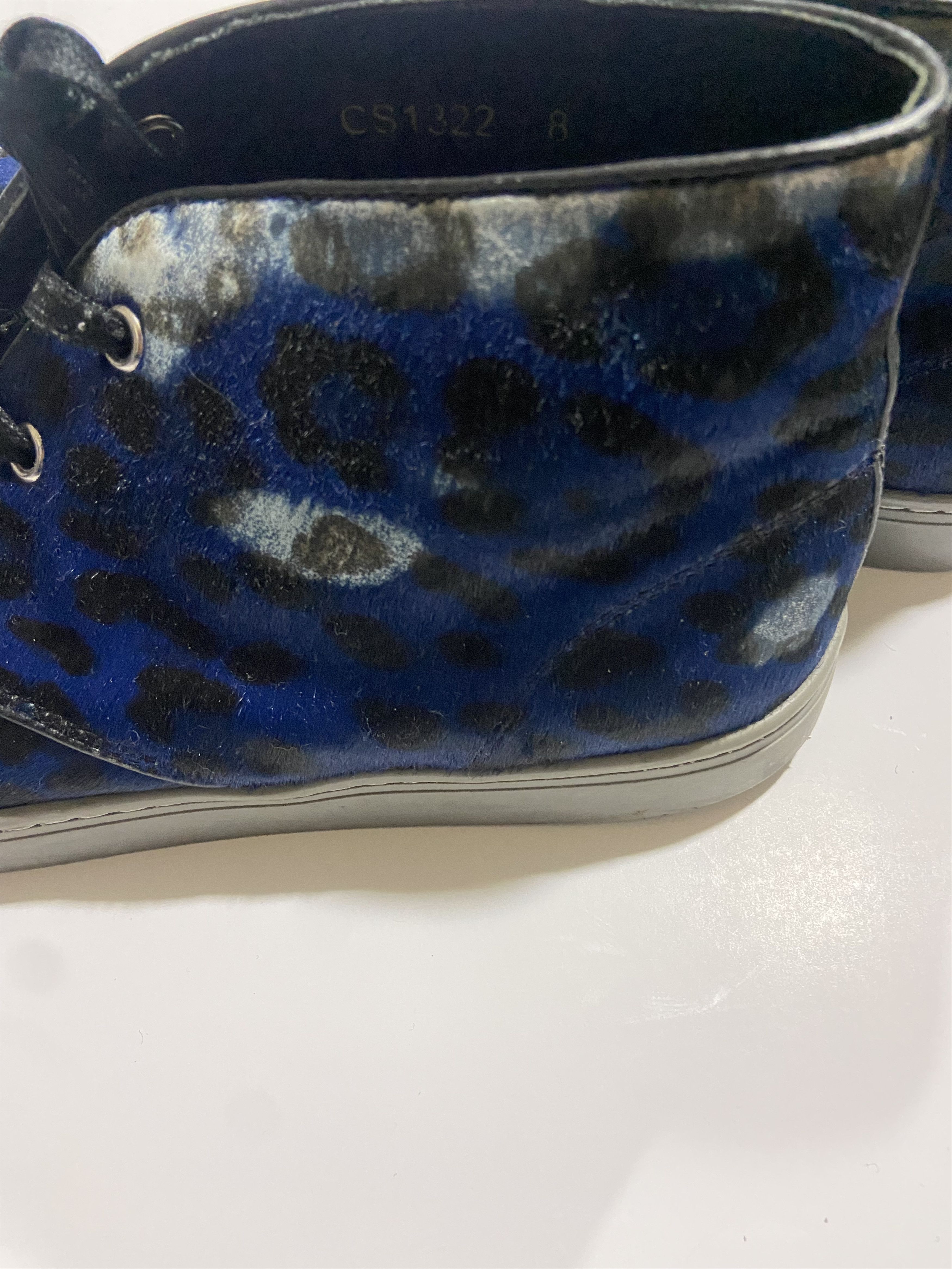 Dolce & Gabbana × Vintage DOLCE & GABBANA Blue Calfskin Leopard ( BLEACHED ! ) Size US 8 / EU 41 - 3 Thumbnail