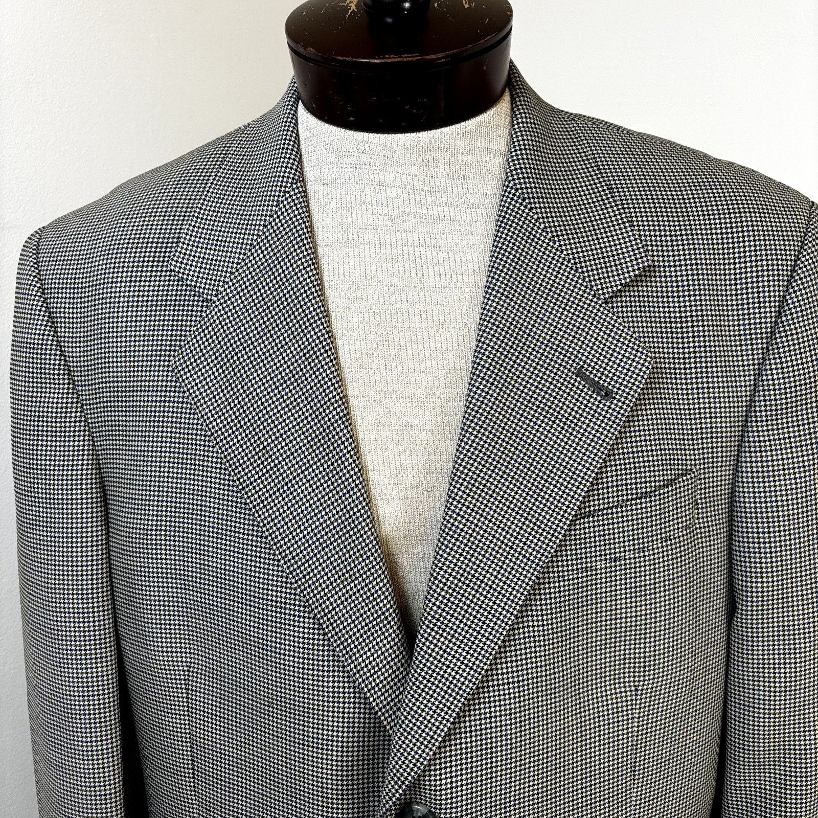 Jack Victor Jack Victor Men's Sport Coat Blazer 46L Multicolor Houndstoo Size 46L - 3 Thumbnail