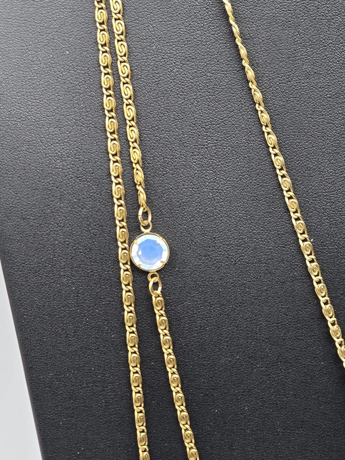 Other Vintage Goldette Multi Strand Necklace w/ Opaline Pendant Size ONE SIZE - 5 Thumbnail