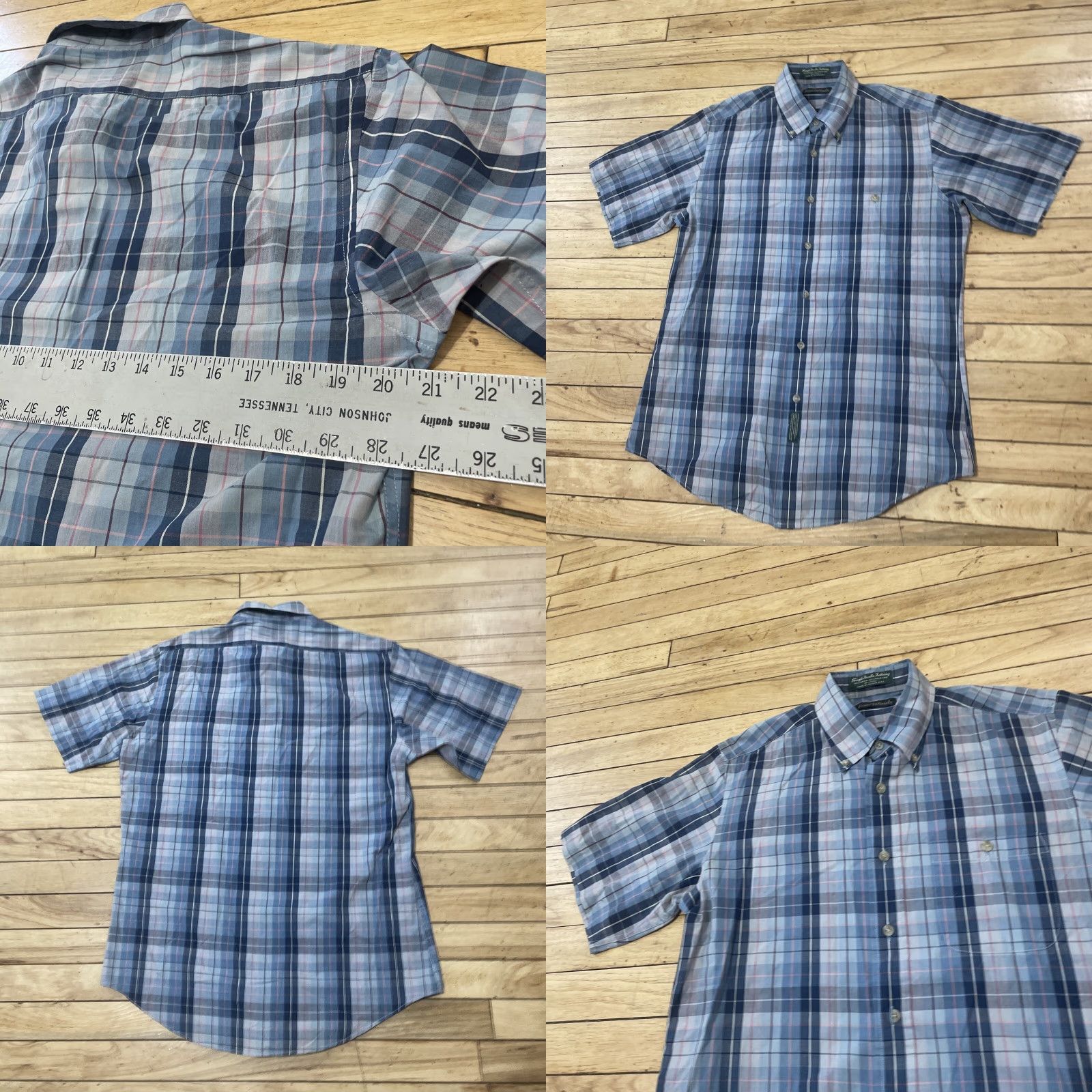 Vintage Vintage Four Winds Button Up Shirt Men M Blue Gray Plaid Short Sleeve Casual Size US M / EU 48-50 / 2 - 8 Thumbnail