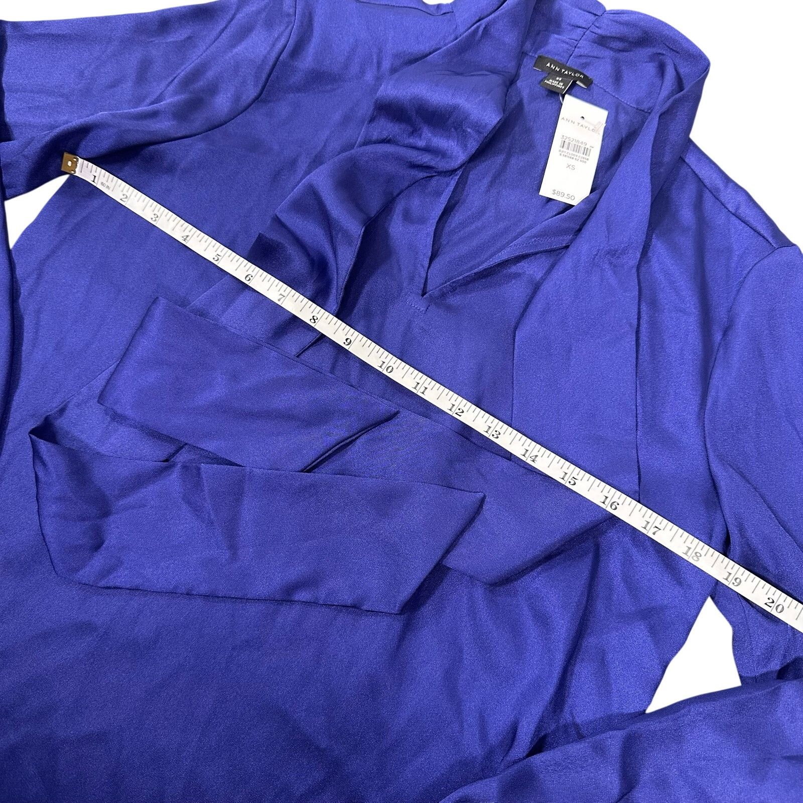 Ann Taylor Ann Taylor Women's Bow Neck Satin Blouse Top Size XS Size XS / US 0-2 / IT 36-38 - 3 Thumbnail