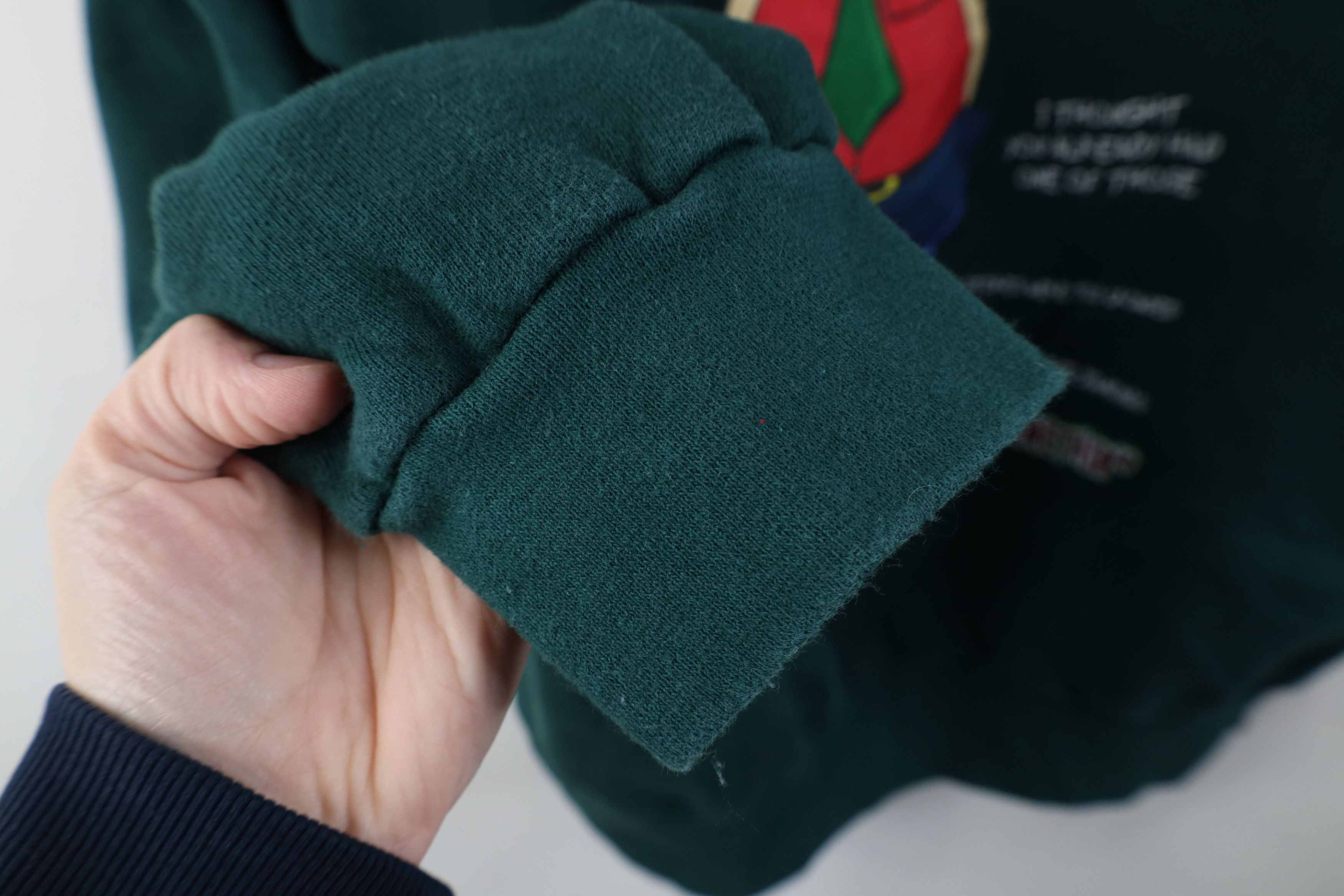 Vintage Vintage 90s Streetwear Christmas Excuses Sweatshirt Green Size US XL / EU 56 / 4 - 9 Thumbnail
