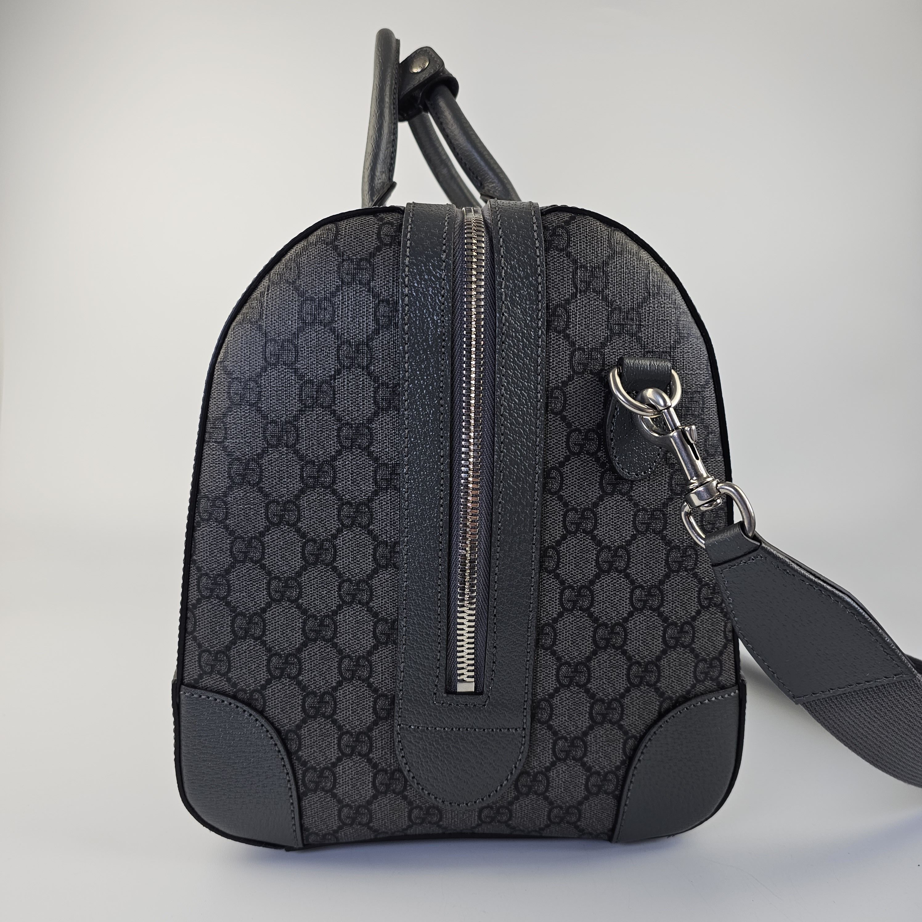 Gucci Gucci Ophidia Medium $2750 Grey/Black Duffle Bag New Size ONE SIZE - 8 Thumbnail