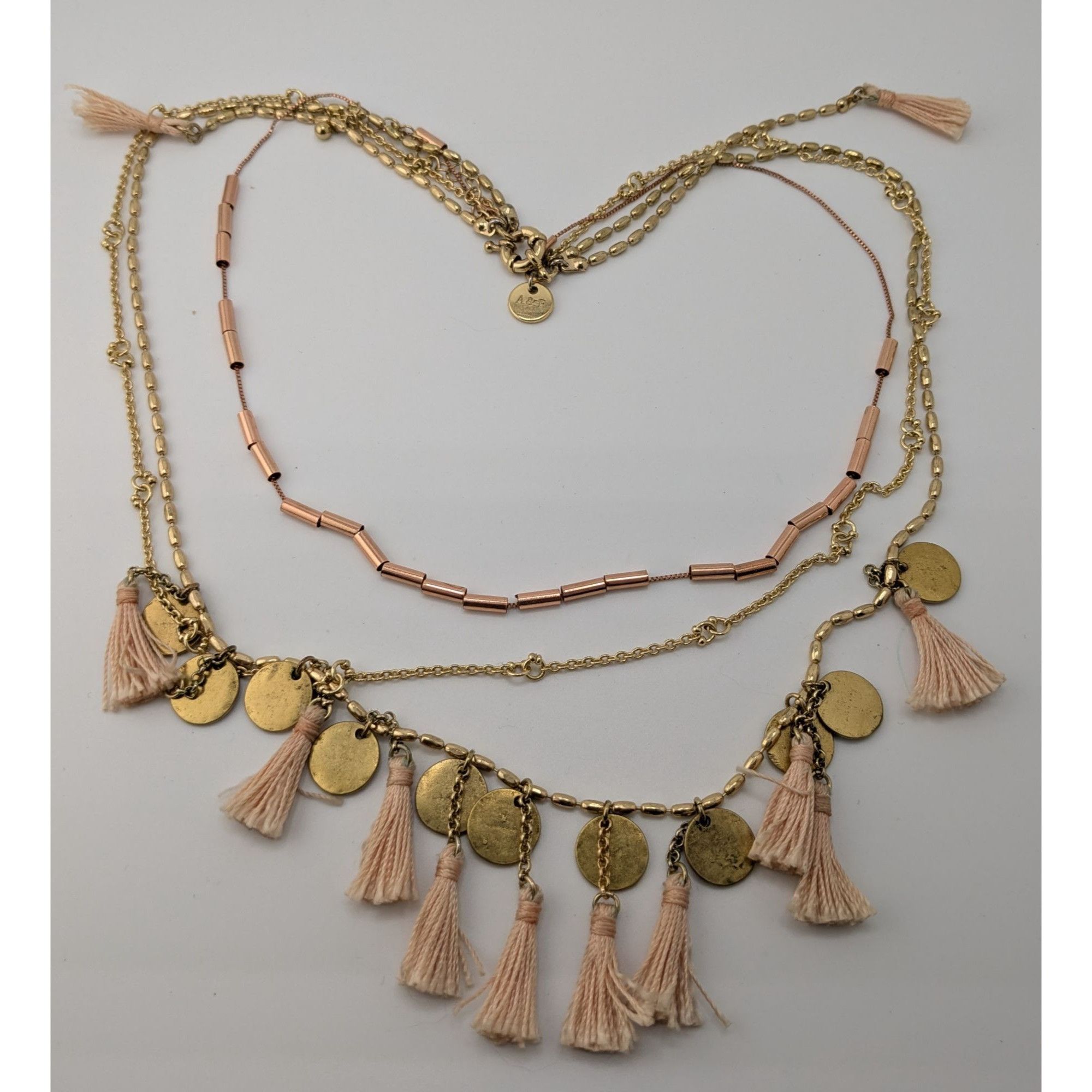 Abercrombie & Fitch Abercrombie & Fitch Preppy Bohemian Gold-Toned Multi-Layer N Size ONE SIZE - 5 Thumbnail