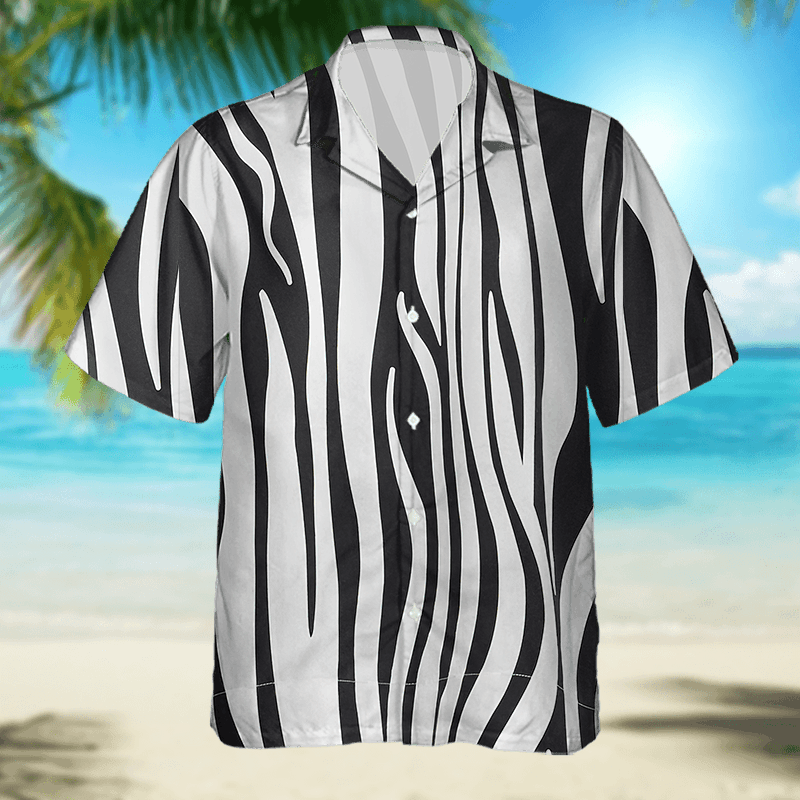 The Unbranded Brand Black and White Zebra Print Mens Short Sleeved Shirt Size US S / EU 44-46 / 1 - 3 Thumbnail