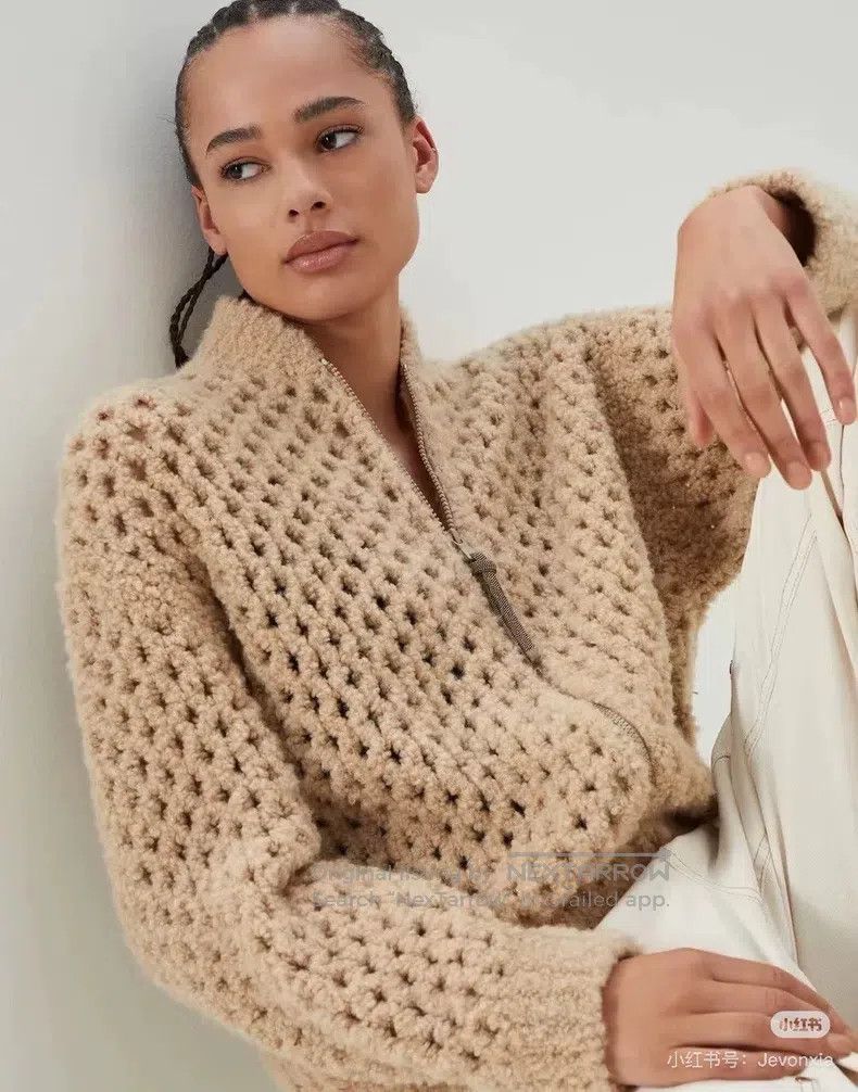 Brunello Cucinelli Brunello Cucinelli Camel Hair Knit Jacket Size XS / US 0-2 / IT 36-38 - 1 Thumbnail