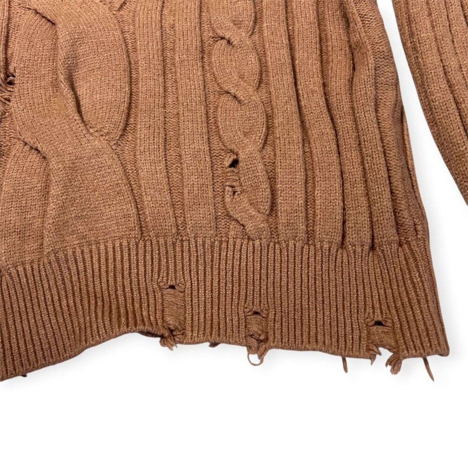 Pinko Pinko Dai Dai Distressed Ribbed Knit Sweater Brown Size S Size S / US 4 / IT 40 - 11 Thumbnail