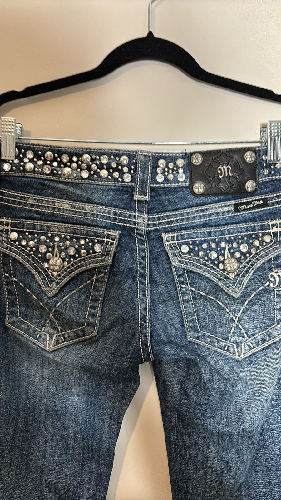 Miss Me Miss Me Studded Western Flare Jeans Size 29" - 6 Thumbnail