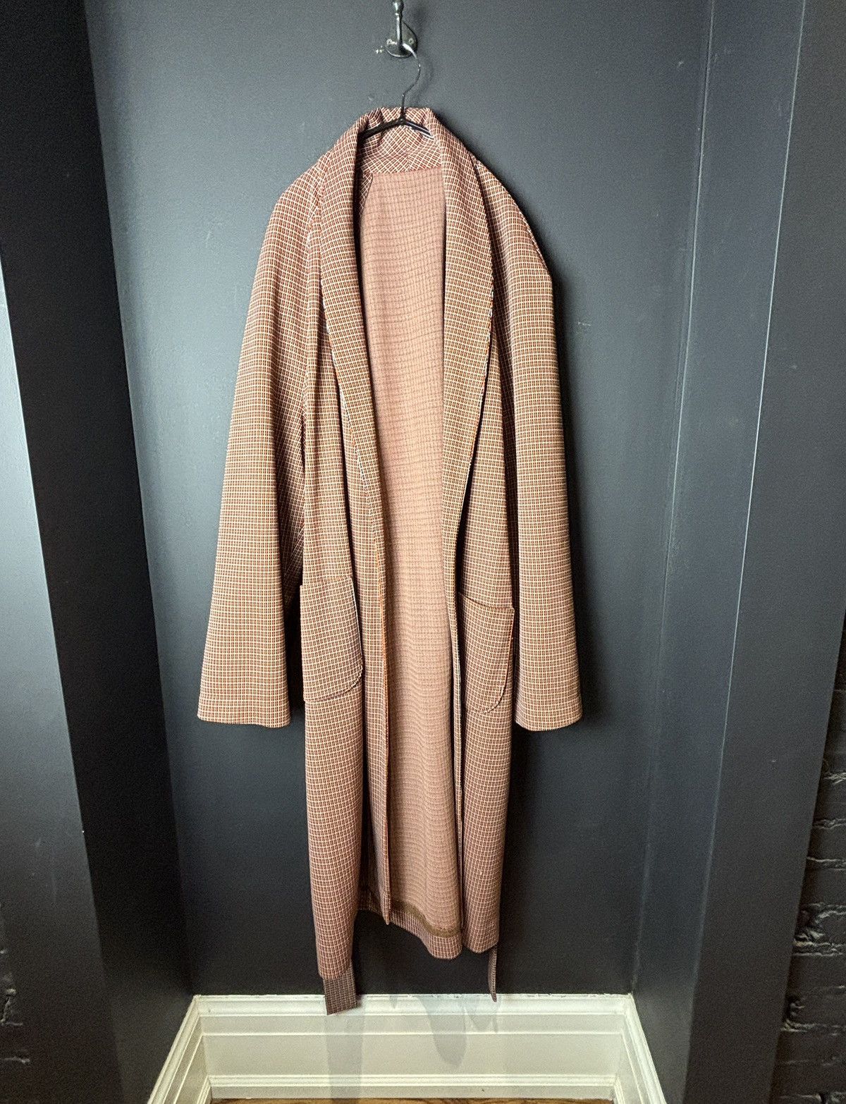 Vintage 1970s Vintage Robe Long Belted House Coat Plaid Polyester Size US L / EU 52-54 / 3 - 5 Thumbnail