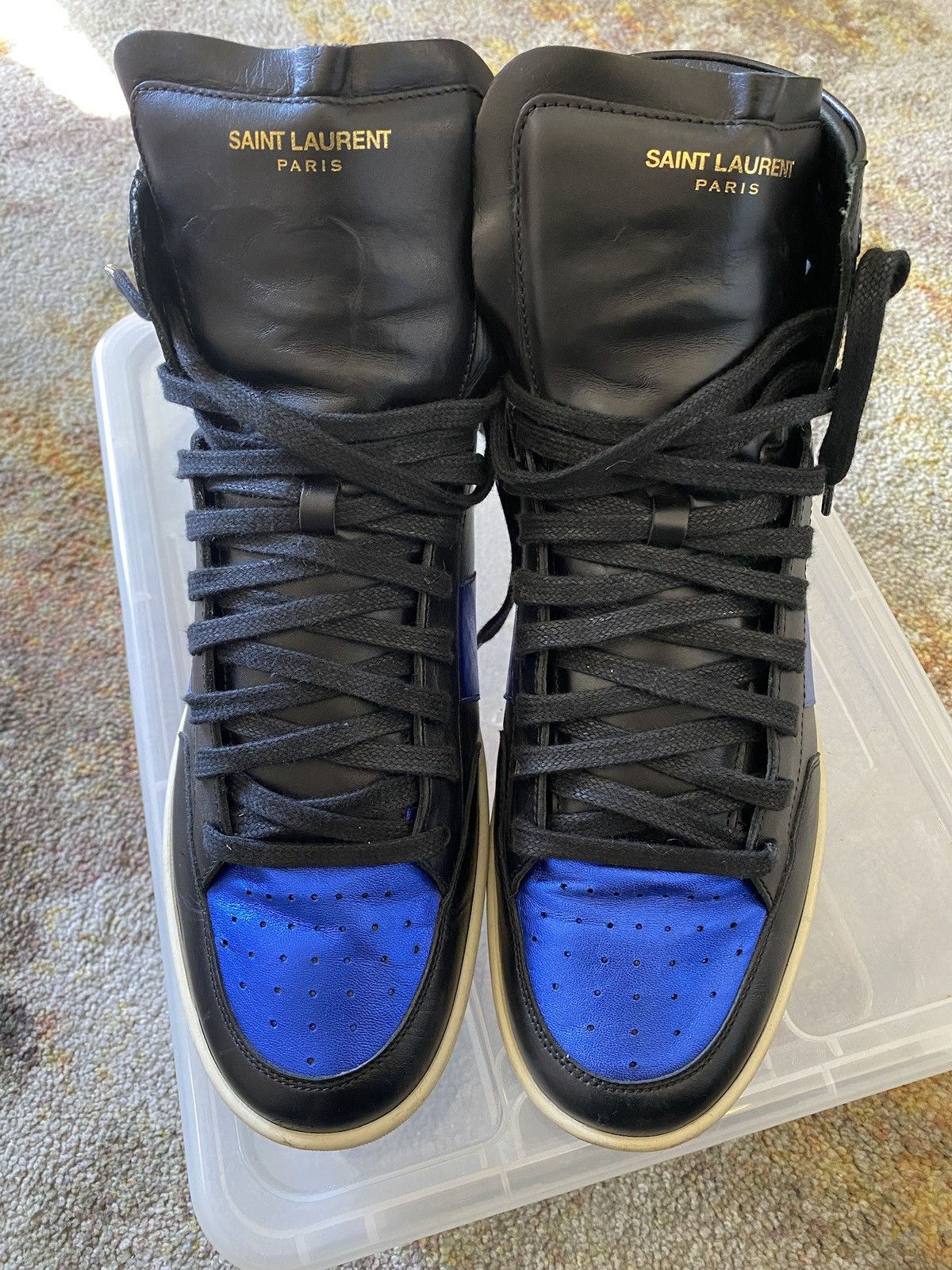Saint Laurent Paris Court Classic Signature Sneaker SL10/H High Top Sneaker Size US 10.5 / EU 43-44 - 4 Thumbnail
