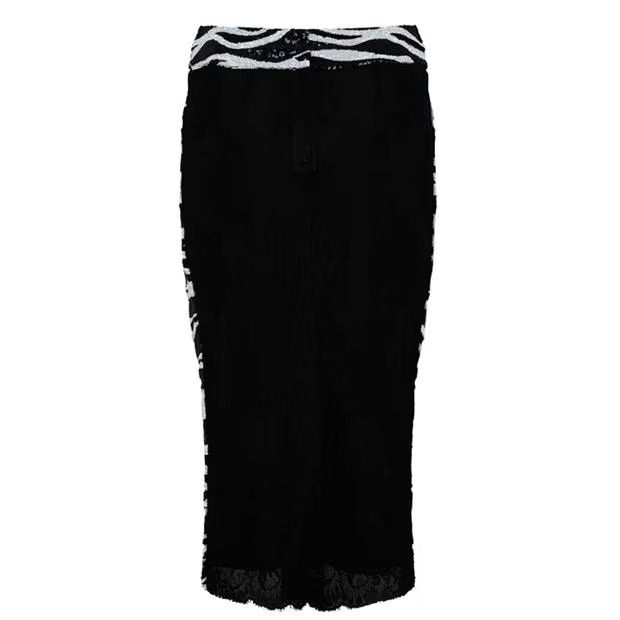 Dolce & Gabbana o1g2r1mq1024 Zebra Sequin Midi Skirts in Bianco & Nero Size 25" / US 0 / IT 36 - 2 Thumbnail