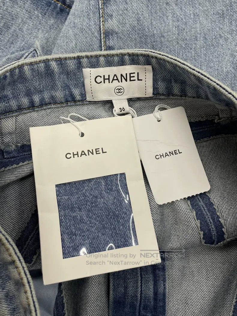 Chanel Chanel 25K bow blue denim skirt short skirt Size 24" / US 00 / IT 34 - 5 Thumbnail