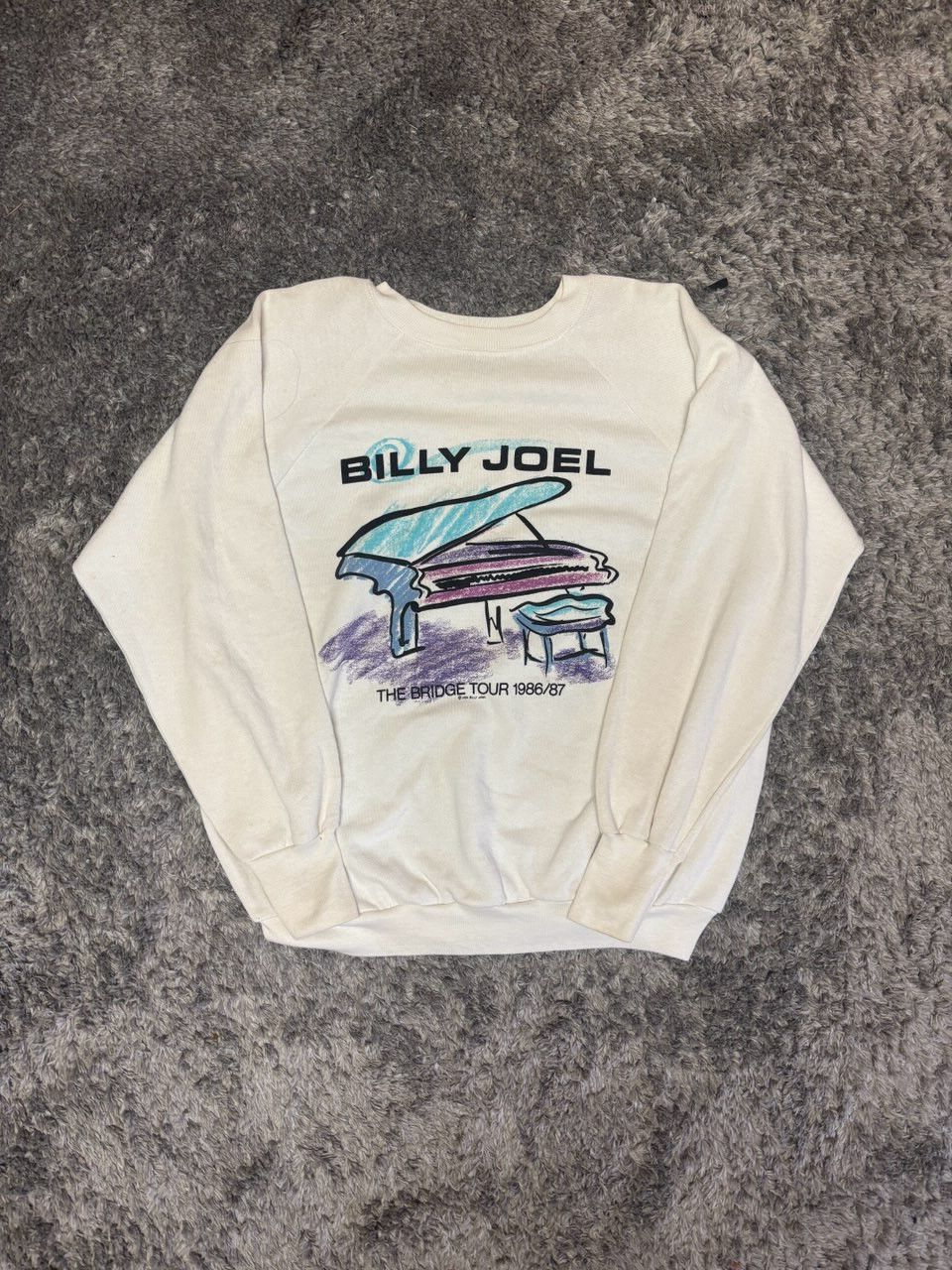 Band Tees Vintage 1986/87 Billy Joel The Bridge Tour Crewneck Sweater Size US L / EU 52-54 / 3 - 1 Thumbnail