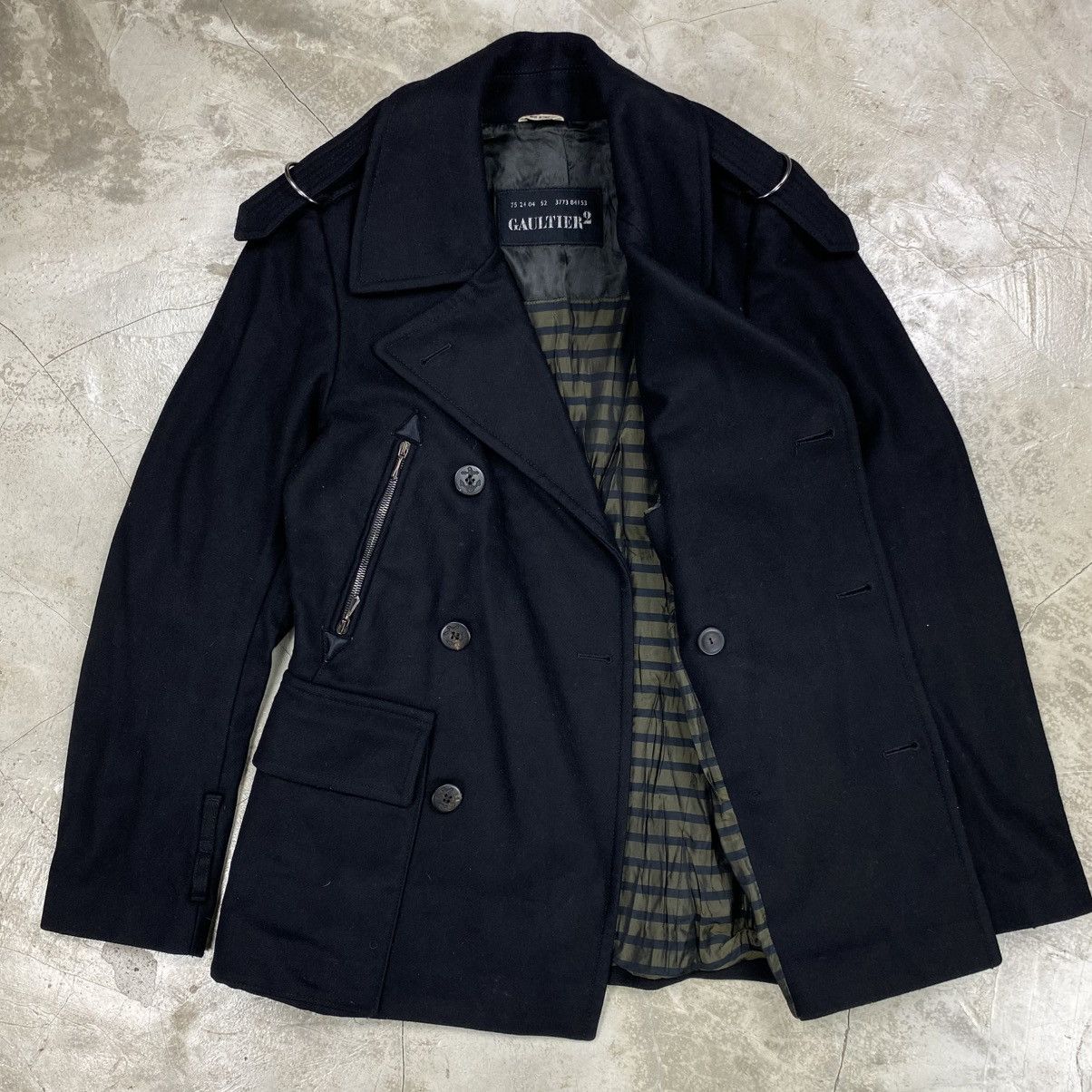 Jean Paul Gaultier Double Breasted Wool Pea Coat Size US M / EU 48-50 / 2 - 3 Thumbnail