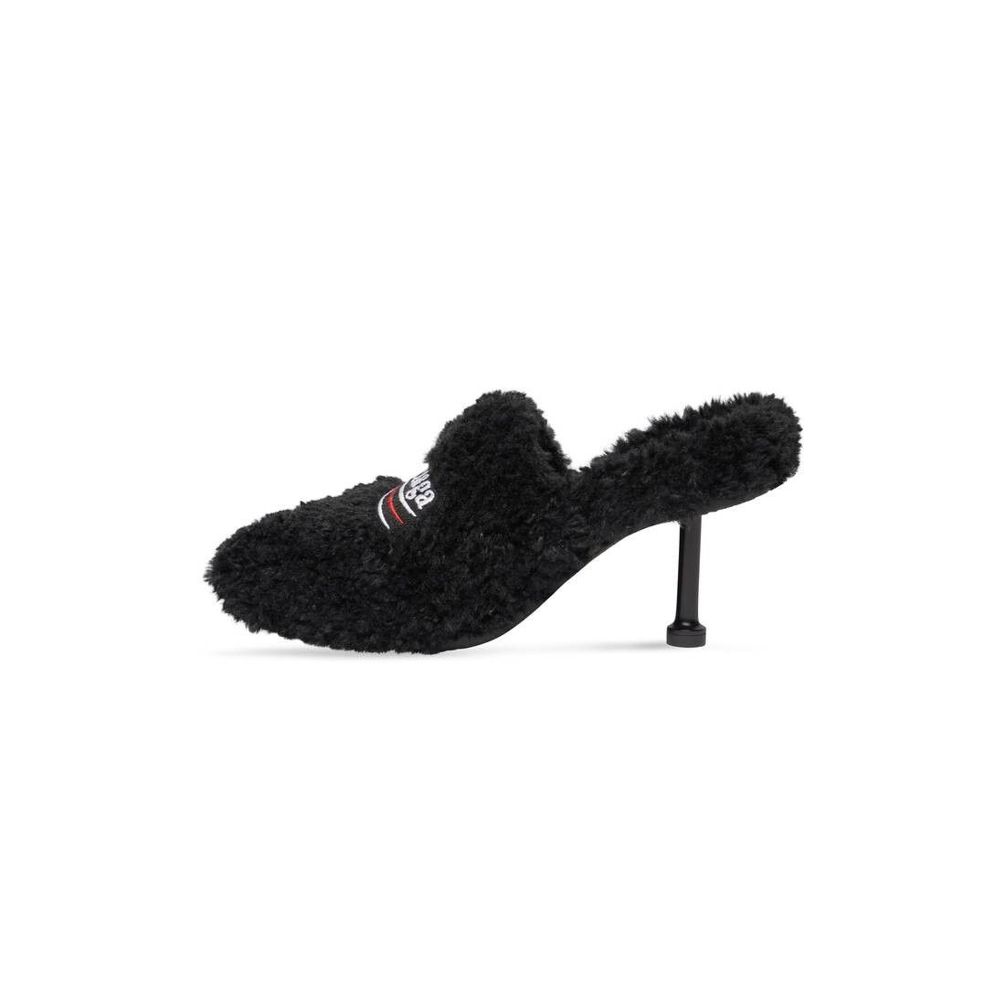 Balenciaga o1mt1gz0325 Furry Closed 80mm Mules in Black Size US 9 / IT 39 - 4 Thumbnail