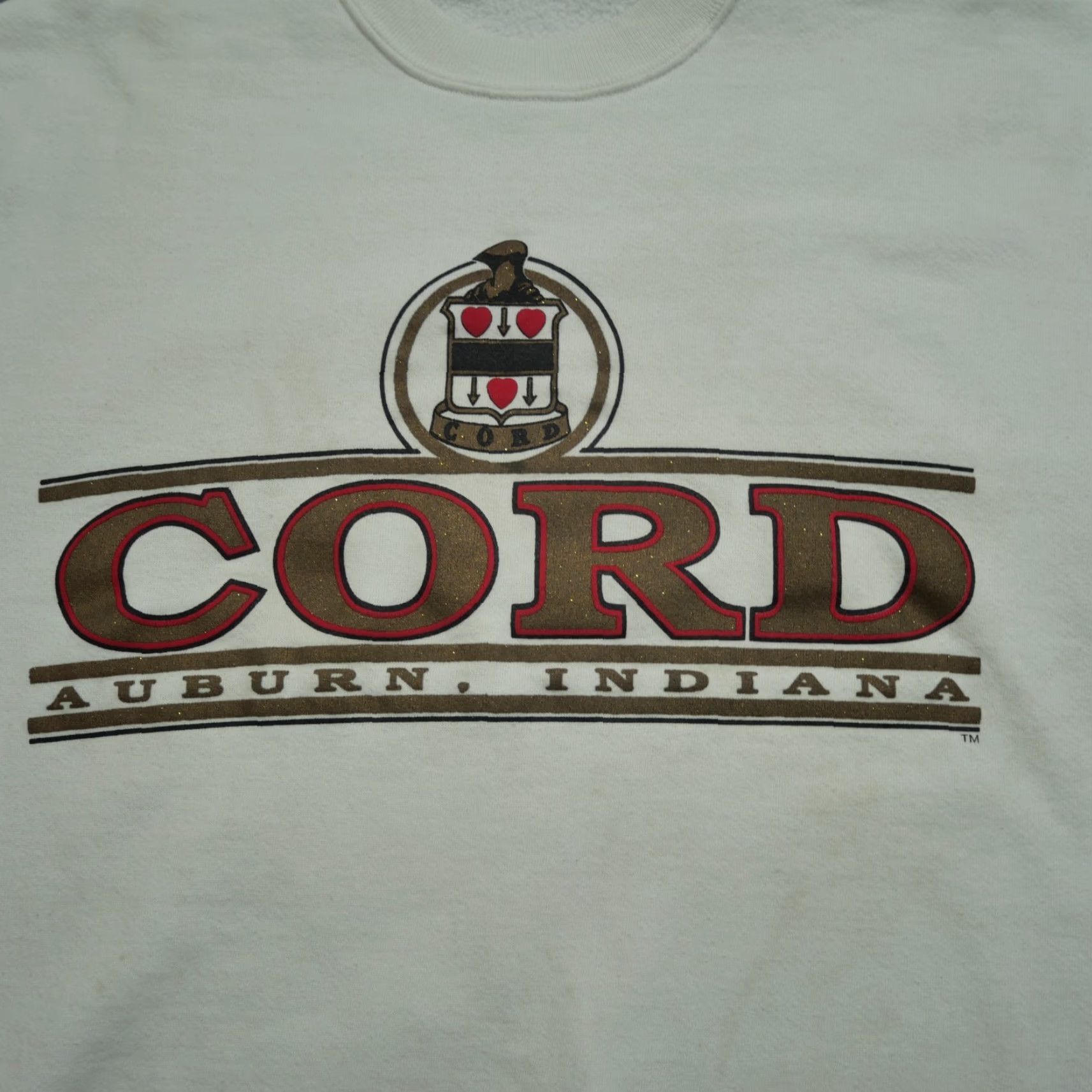 Jerzees VINTAGE Cord Automobiles Sweatshirt Adult Large White Pullover Cars Auburn 90s Size US L / EU 52-54 / 3 - 2 Thumbnail