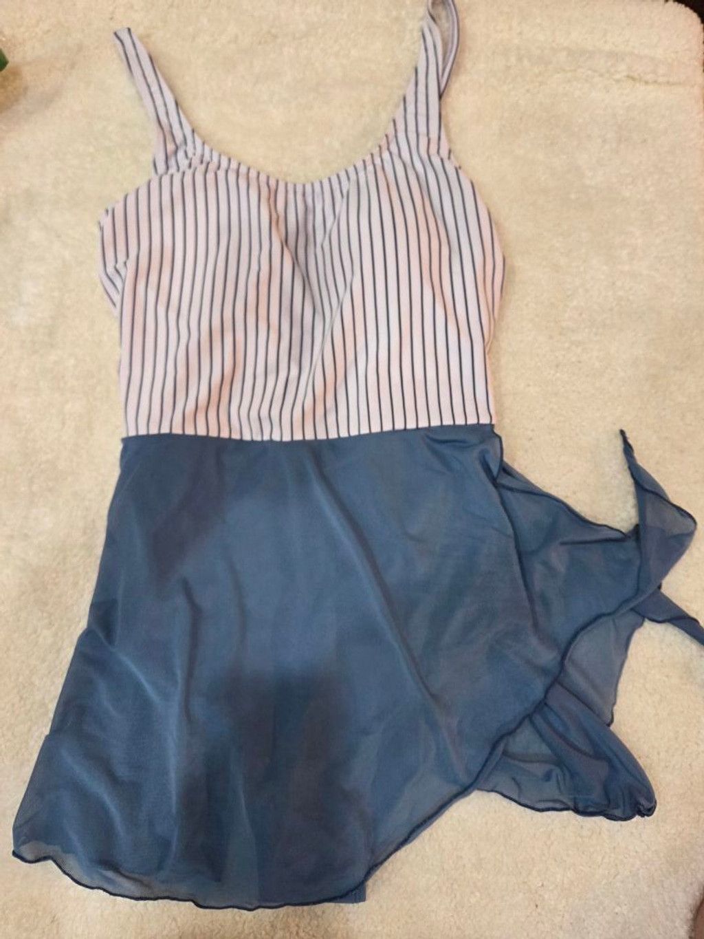 Other Womens Striped One Piece Swimsuit with Blue Skirt Cover-up S Size S / US 4 / IT 40 - 2 Thumbnail