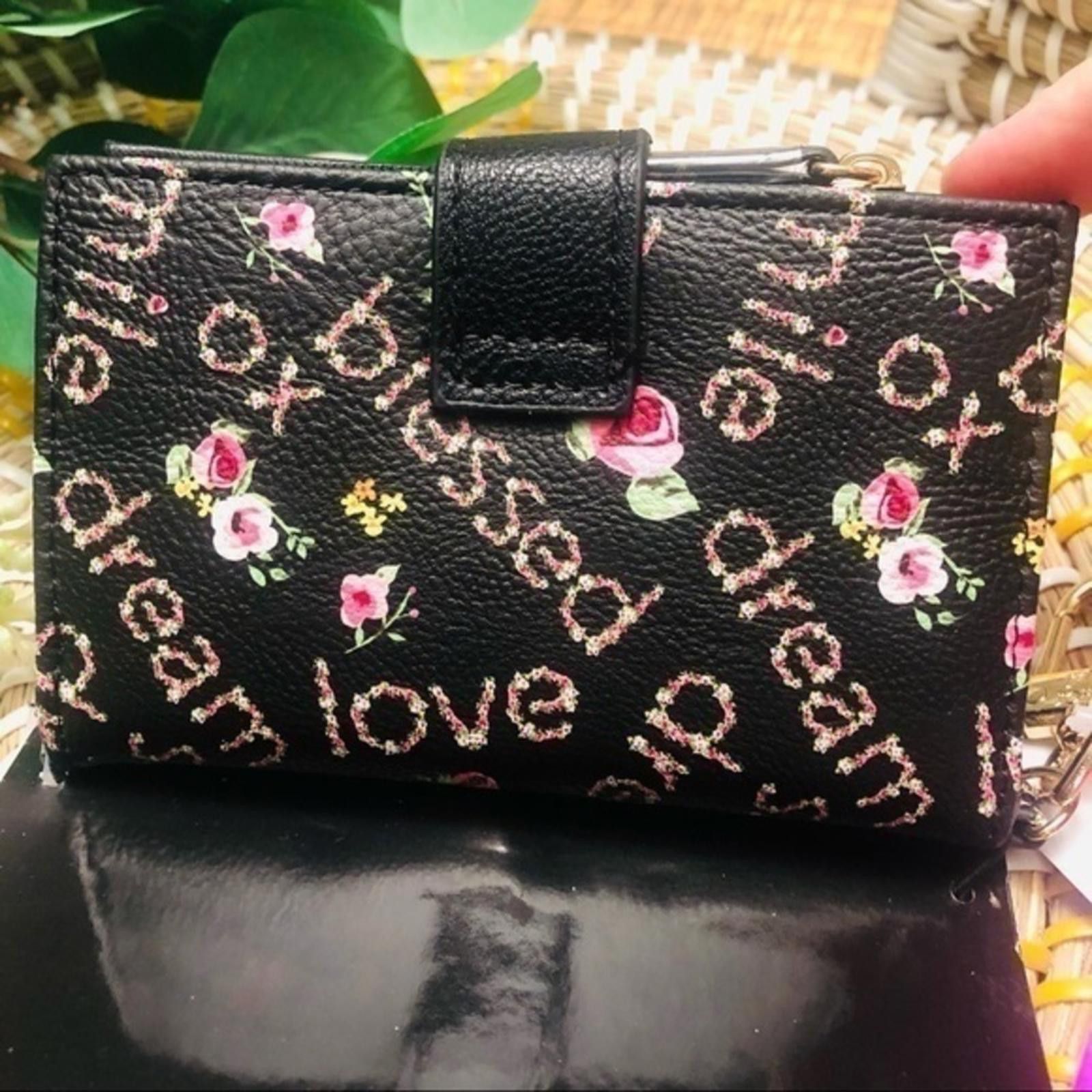 Designer Betsey Johnson Floral Print Wallet with Gold Accents Size ONE SIZE - 2 Thumbnail