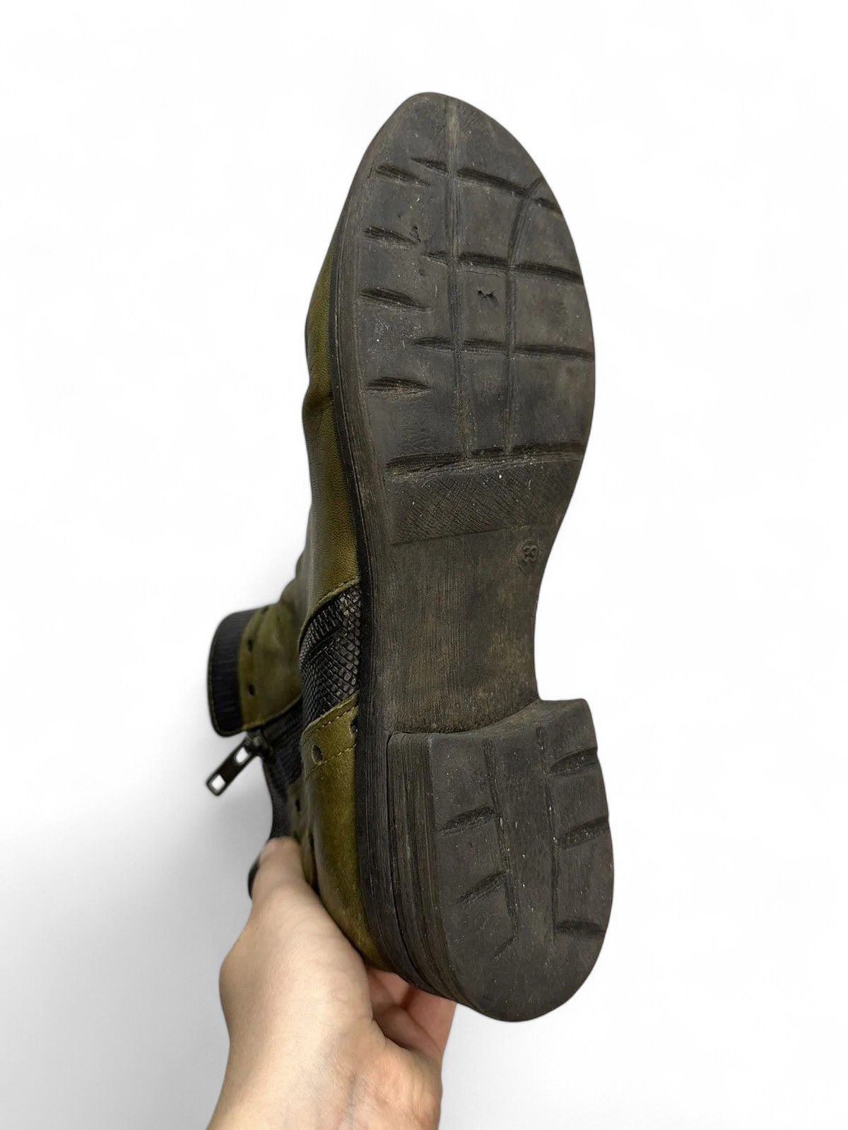 A.S.98 Vintage Casta Green Leather Boots Rare Y2K Style Size US 9 / IT 39 - 12 Thumbnail