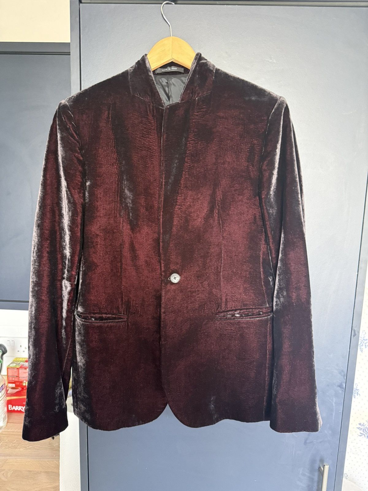 Emporio Armani Armani Johnny line velvet blazer Size 46R - 1 Thumbnail