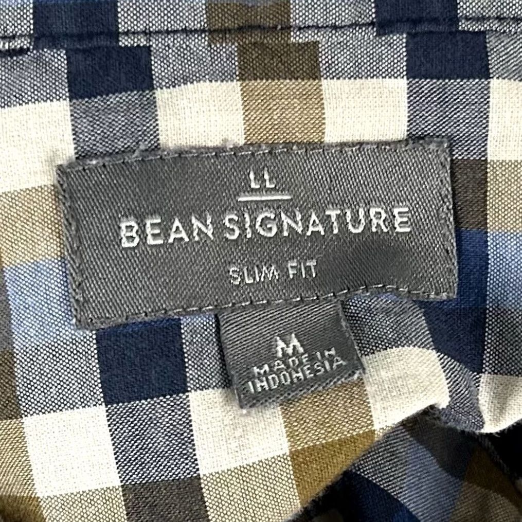 Vintage L.L. Bean Signature Slim Fit Shirt Short Sleeve Plaid Cotton Blue Brown Size US M / EU 48-50 / 2 - 3 Thumbnail