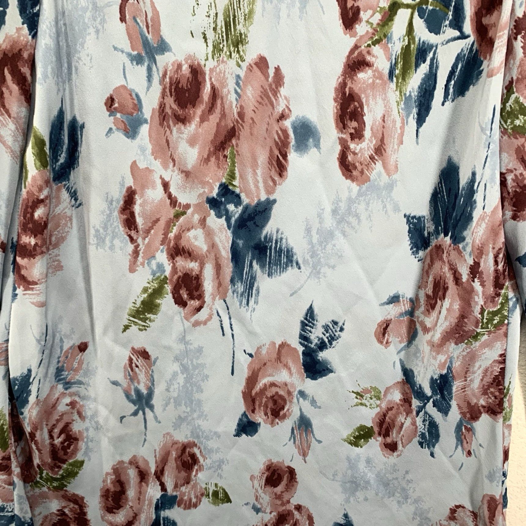 Vintage VINTAGE Josephine Chaus Silk Blouse Women’s All Over Flower Print Size 12 Blue Sheer 90s Bohemian Casual Size XL / US 12-14 / IT 48-50 - 6 Thumbnail
