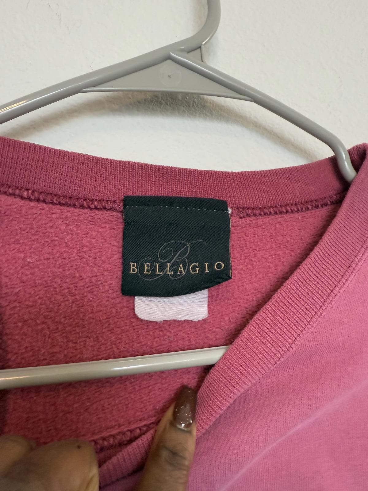Designer Vintage 90s Bellagio Casino pink faded pullover sweatshirt. Size XL / US 12-14 / IT 48-50 - 3 Thumbnail