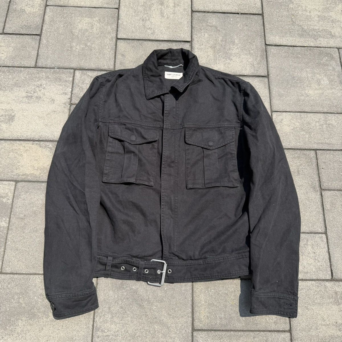 Saint Laurent Paris FW15 Saint Laurent Paris Belted Denim Jacket 