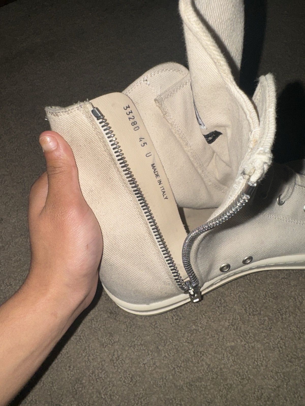 Rick Owens Drkshdw Rick Owen Drkshadw White High Tops Size US 13 / EU 46 - 8 Thumbnail
