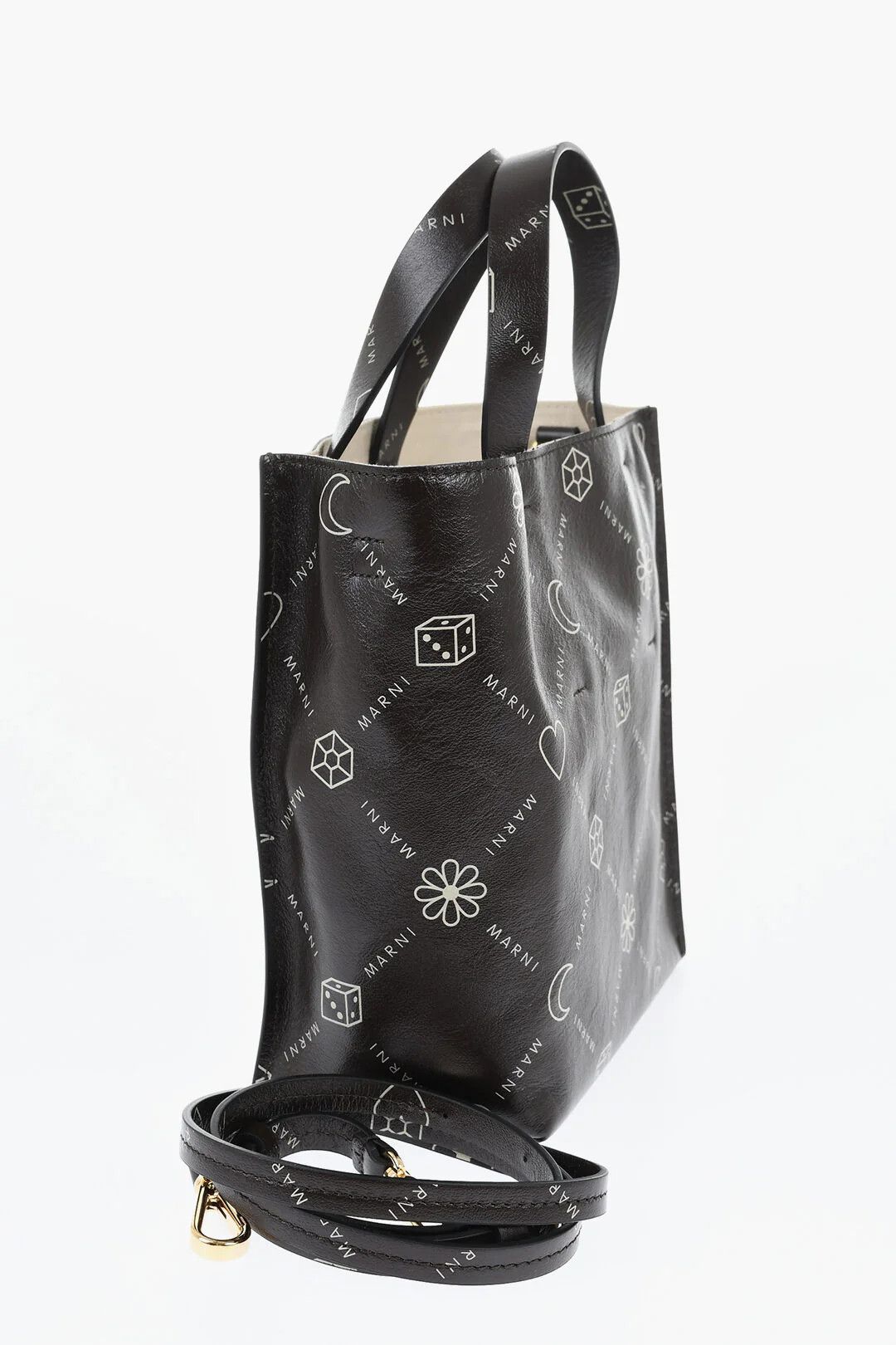 Marni og1mm0326 Size: OS / Mini Leather Tote Bag in Brown Size ONE SIZE - 2 Thumbnail