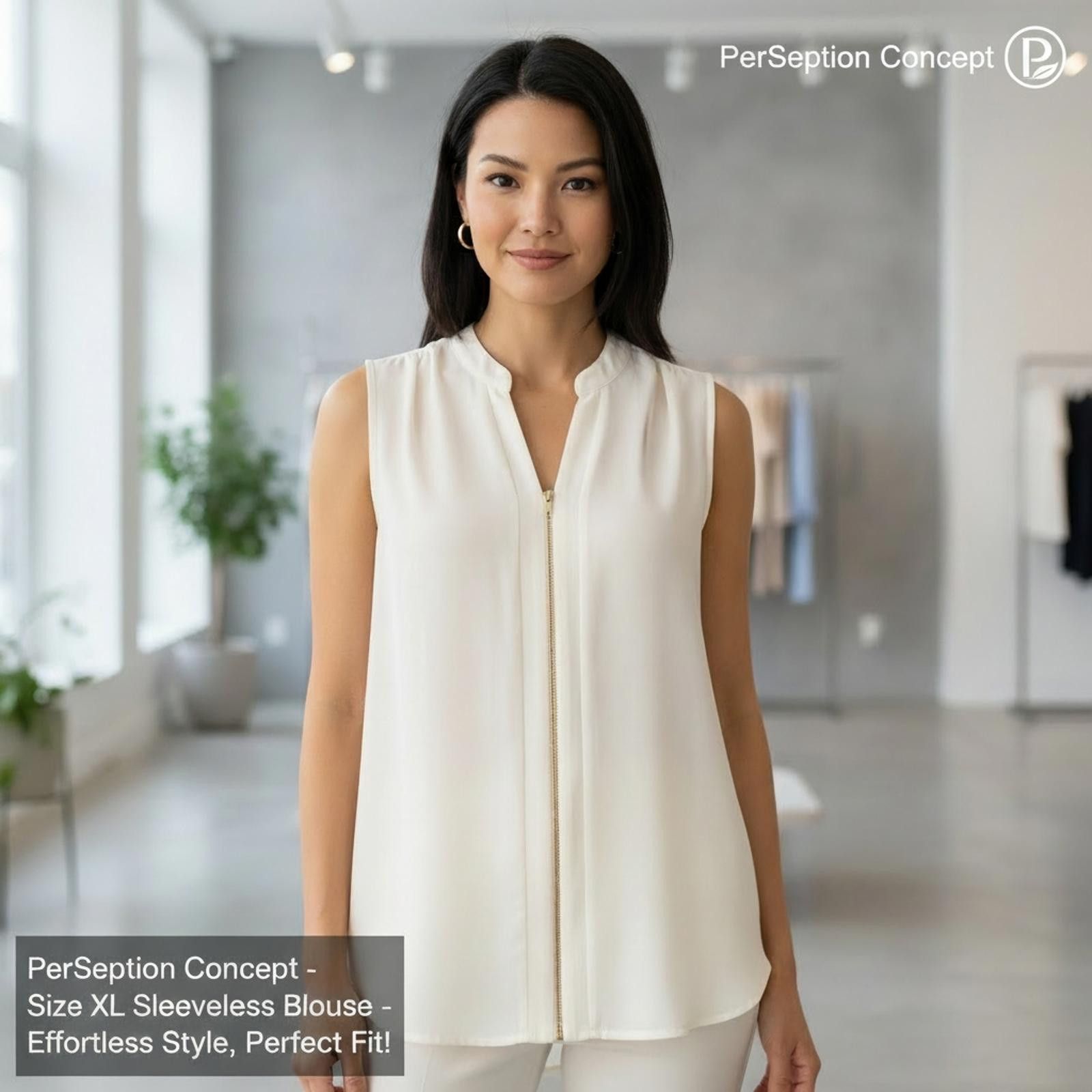 Other PerSeption Concept XL Sleeveless Blouse in Cream Size XL / US 12-14 / IT 48-50 - 1 Thumbnail