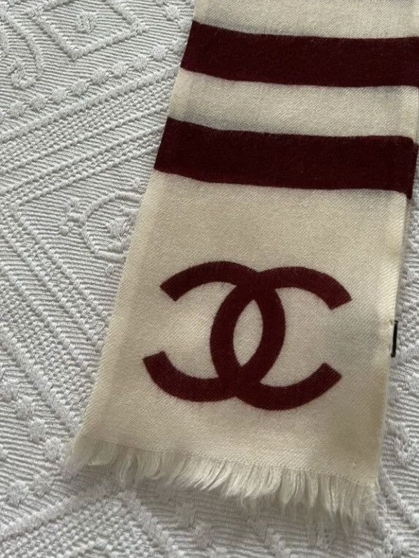 image of Chanel Cashmere Cozy Logo Cc Scarf, Men's