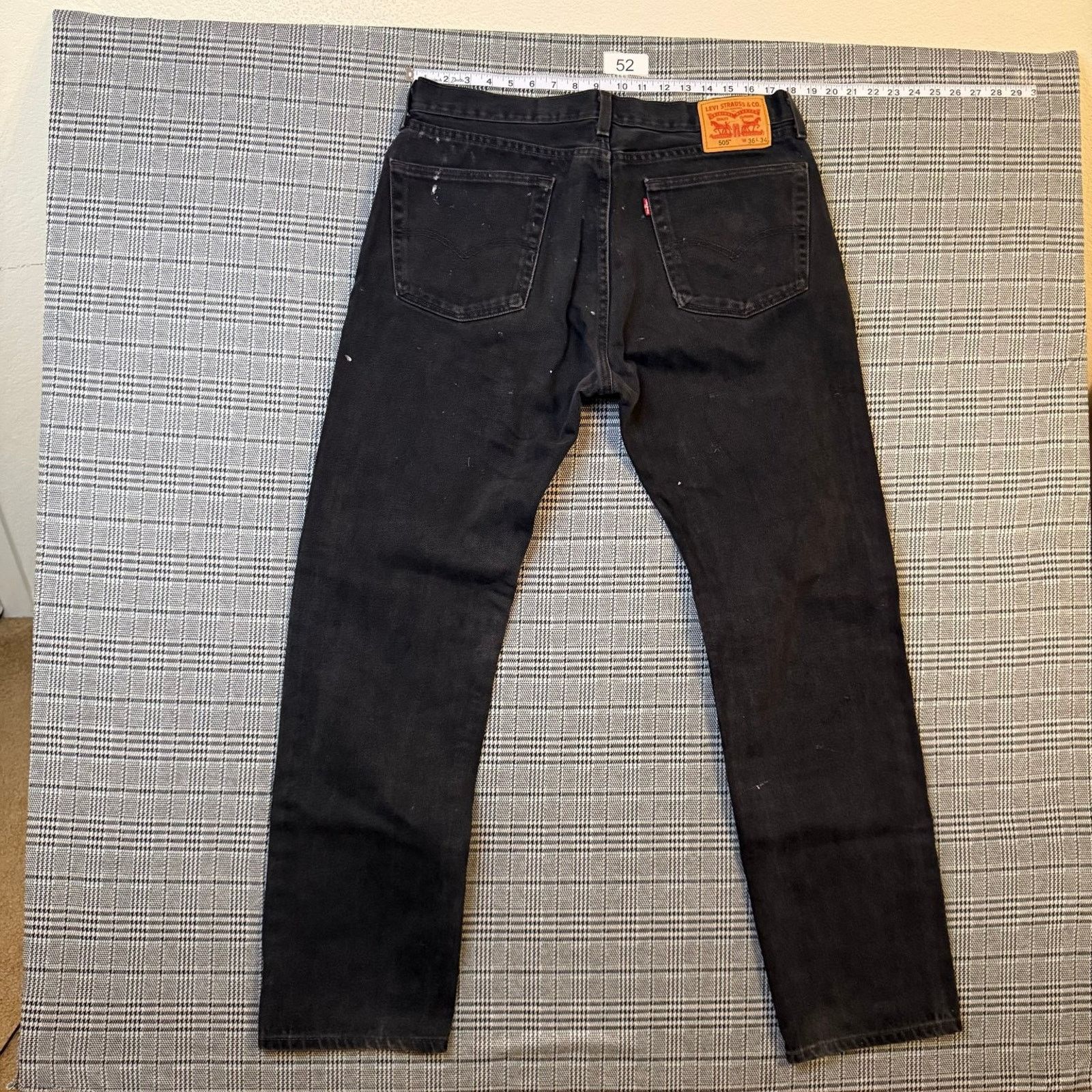 Levi's Levi's 505 Men's Jeans Black Denim Straight Leg Size 36x34 Size US 36 / EU 52 - 1 Thumbnail