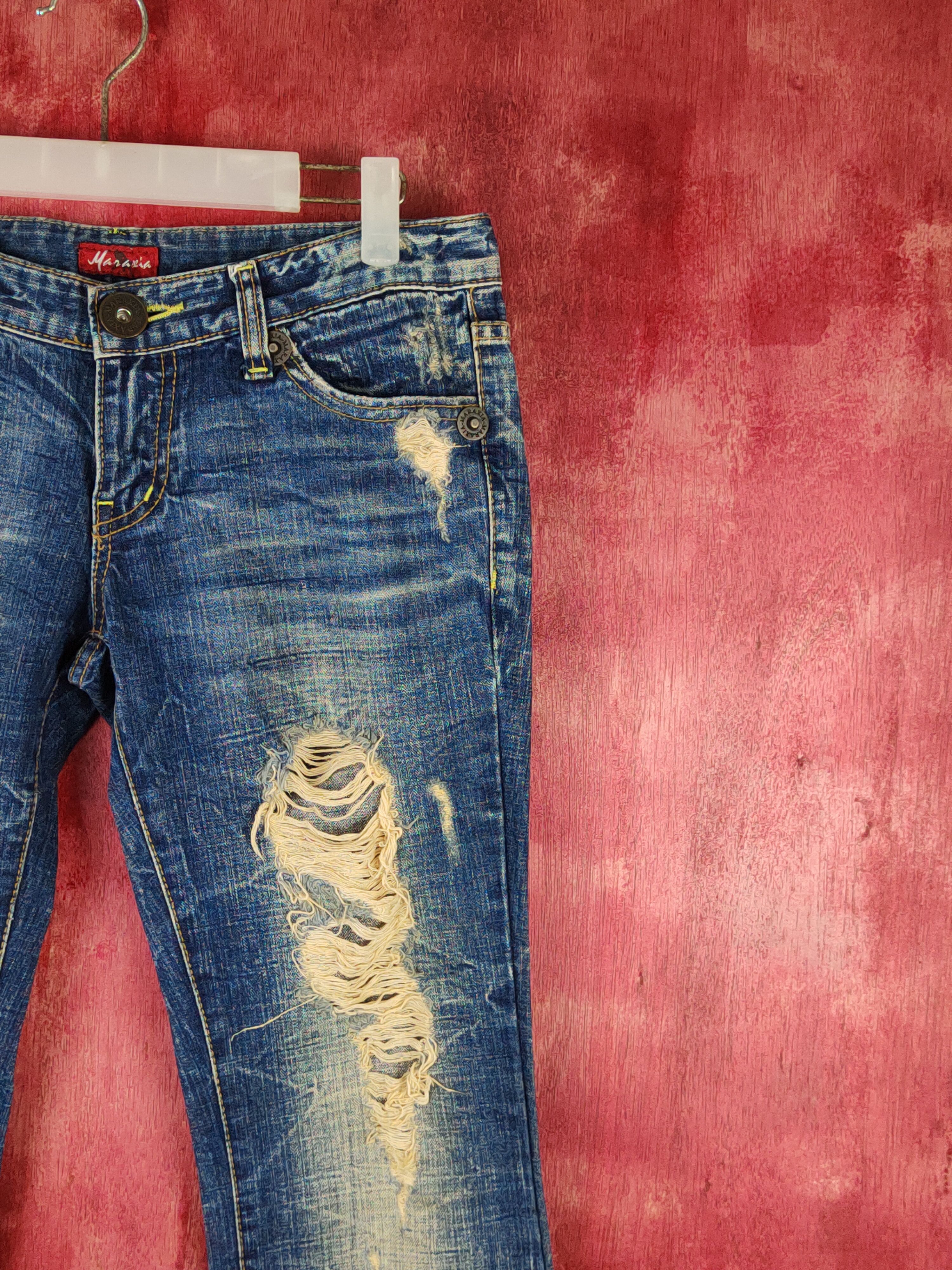 Japanese Brand DL Maraxia Blue bootcut Distressed ripped faded Denim #S1535 Size 27" / US 4 / IT 40 - 5 Thumbnail