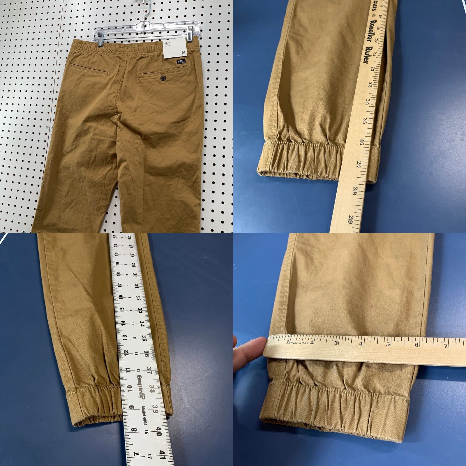 Vintage Aéropostale Joggers Pants Mens M 34x28 Stretch Elastic Waist Tan Brown Casual Slim Front Pocket Slit 34x28 Jogger Size US 31 - 9 Thumbnail