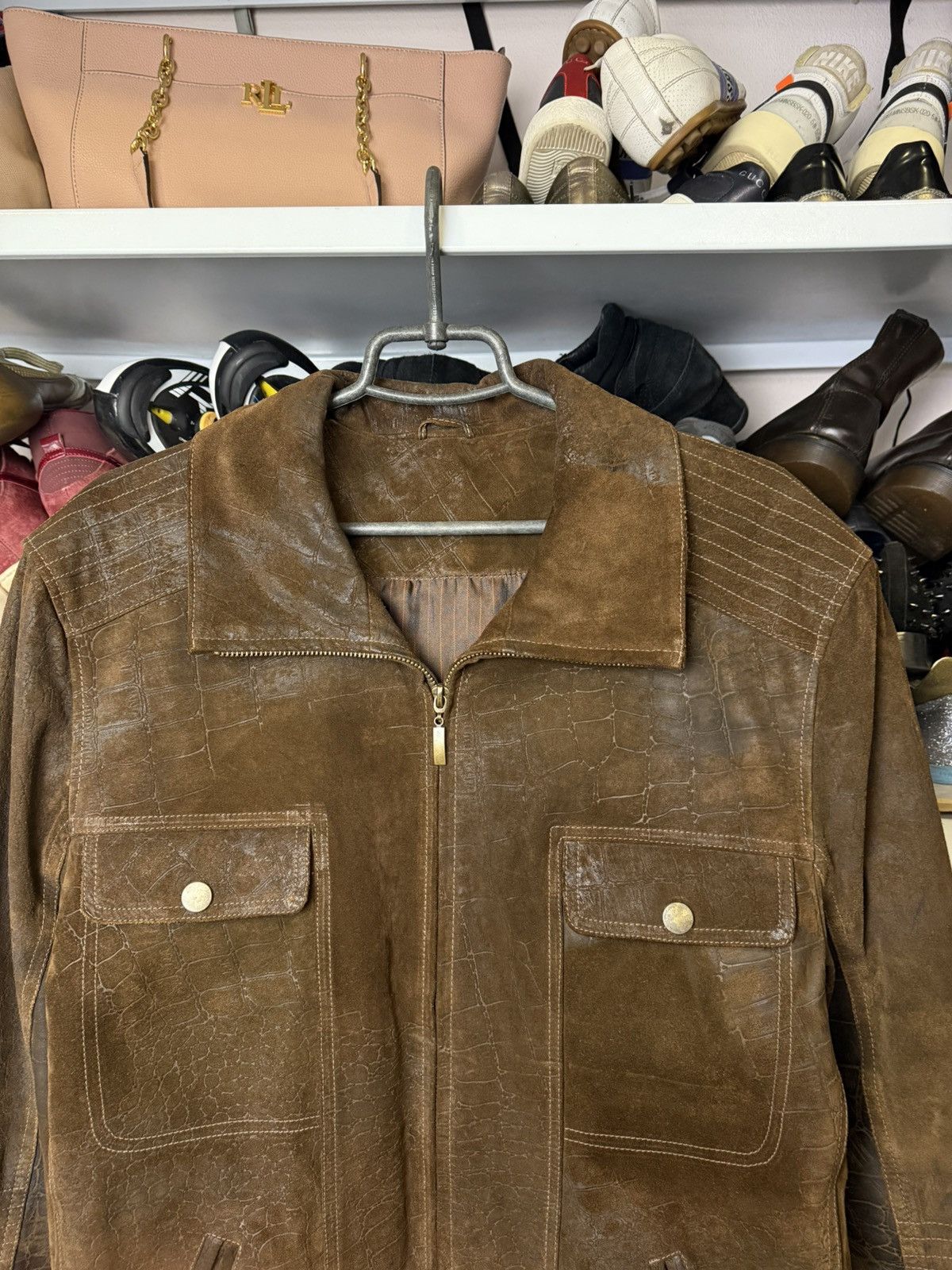 Leather Vintage Cowboy Avant Garde Y2K Brown Crazy Leather Jacket Size US L / EU 52-54 / 3 - 2 Thumbnail