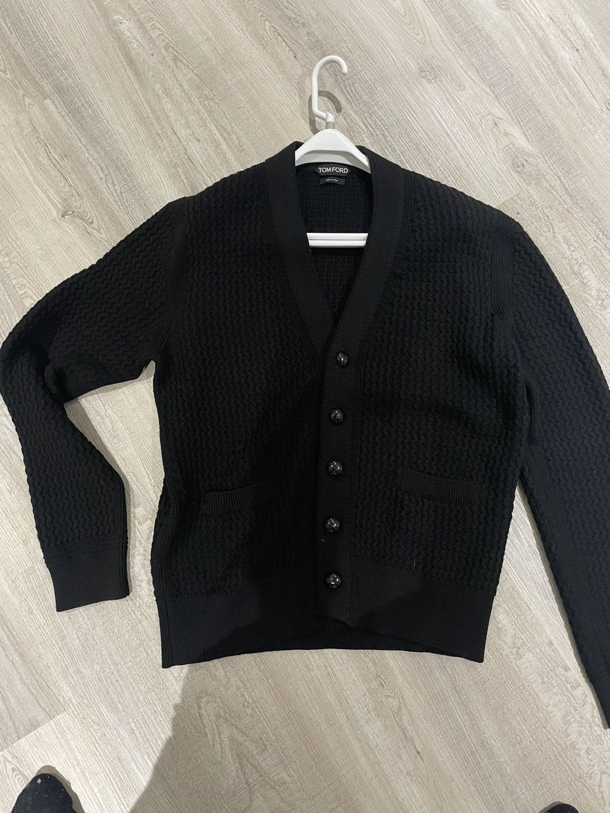 image of Tom Ford Black Knit Cardigan, Men's (Size XL)