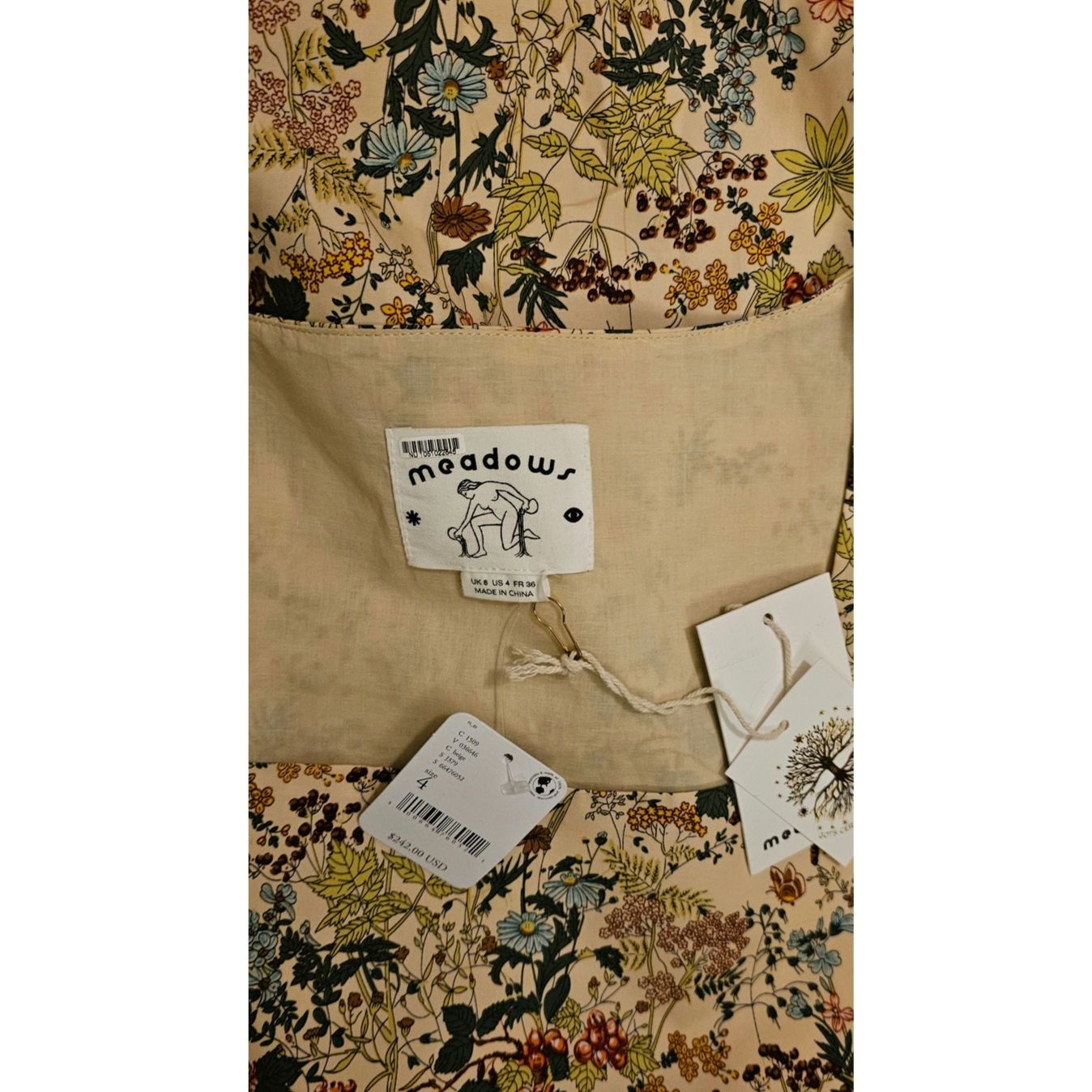 Anthropologie × Free People NWT Meadows Daphne Babydoll Dress $242 SIZE 4 (8/10) Cottage Size M / US 6-8 / IT 42-44 - 9 Thumbnail