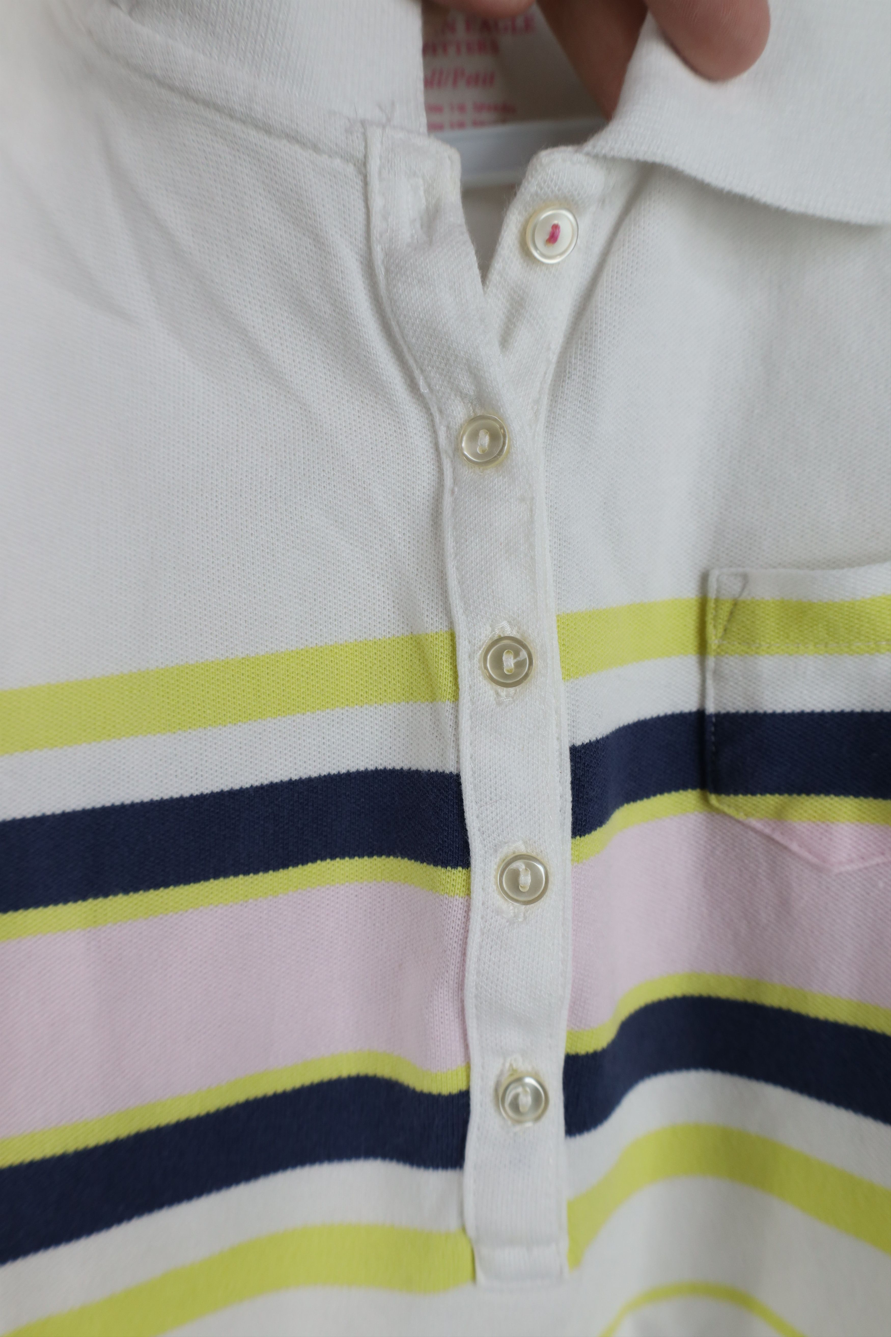 American Eagle Outfitters Vintage Y2K American Eagle Outfitters Striped Polo Shirt Size S / US 4 / IT 40 - 9 Thumbnail