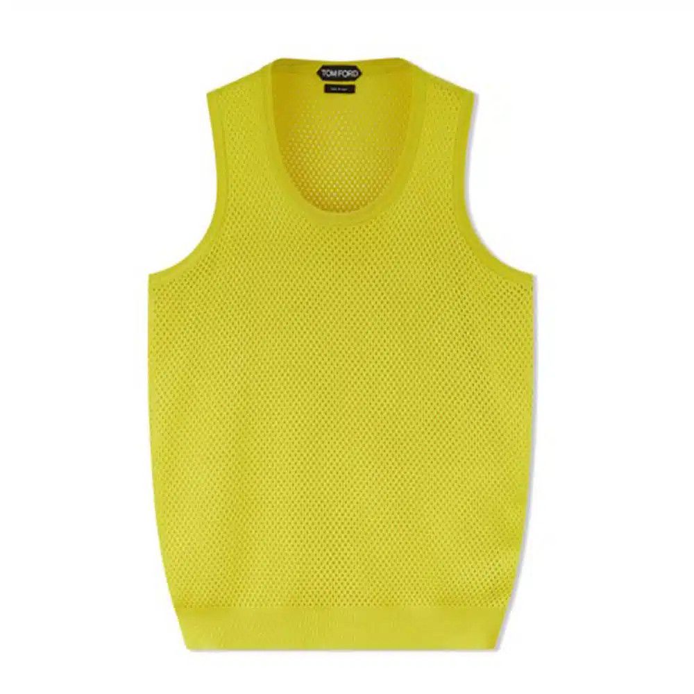 Tom Ford o1loc1c0825 KCN003 Mesh Tank Top in Lemon Size US M / EU 48-50 / 2 - 1 Thumbnail