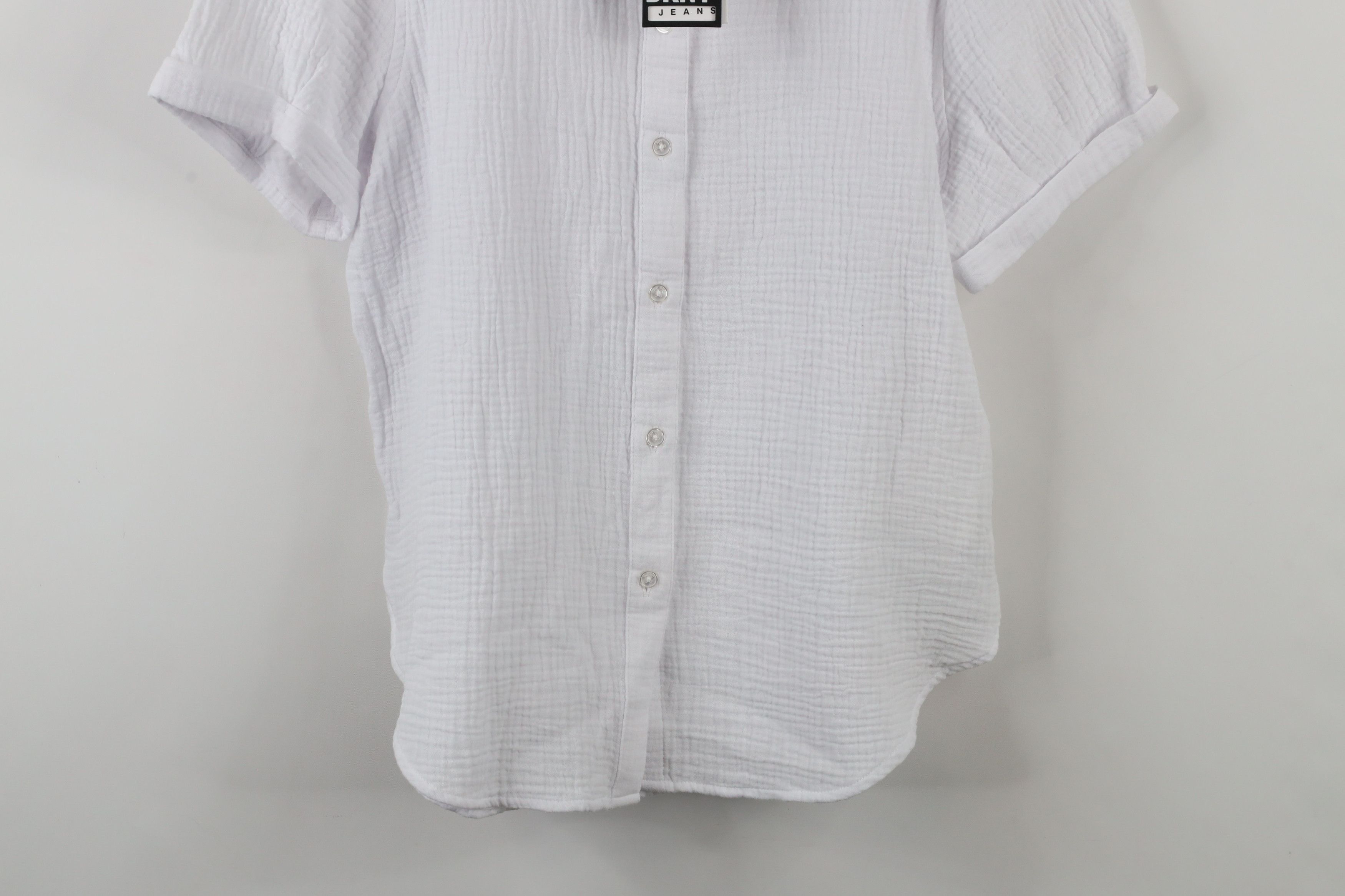 DKNY × Vintage Deadstock Vintage Y2K DKNY Collared Button Shirt White Size S / US 4 / IT 40 - 3 Thumbnail