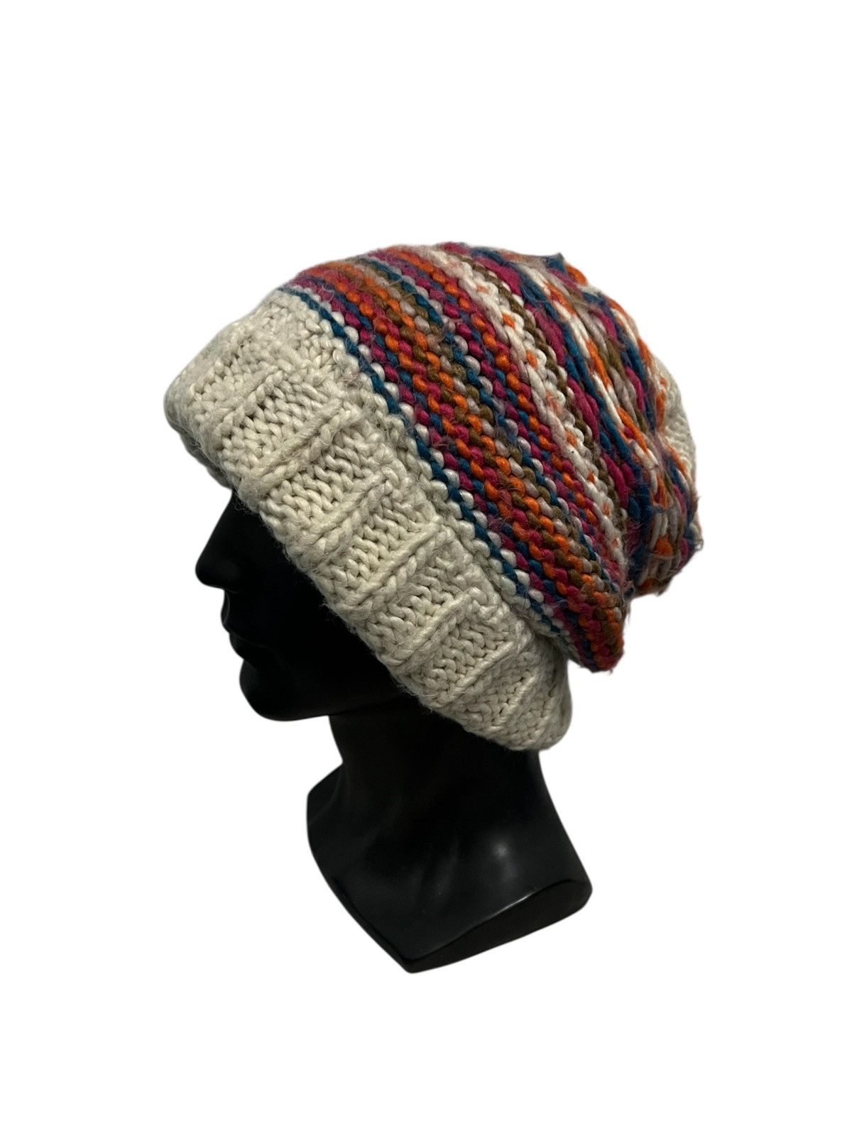 Vintage Vintage Milsa Knit Multicolour Beanie Hat Size ONE SIZE - 1 Thumbnail