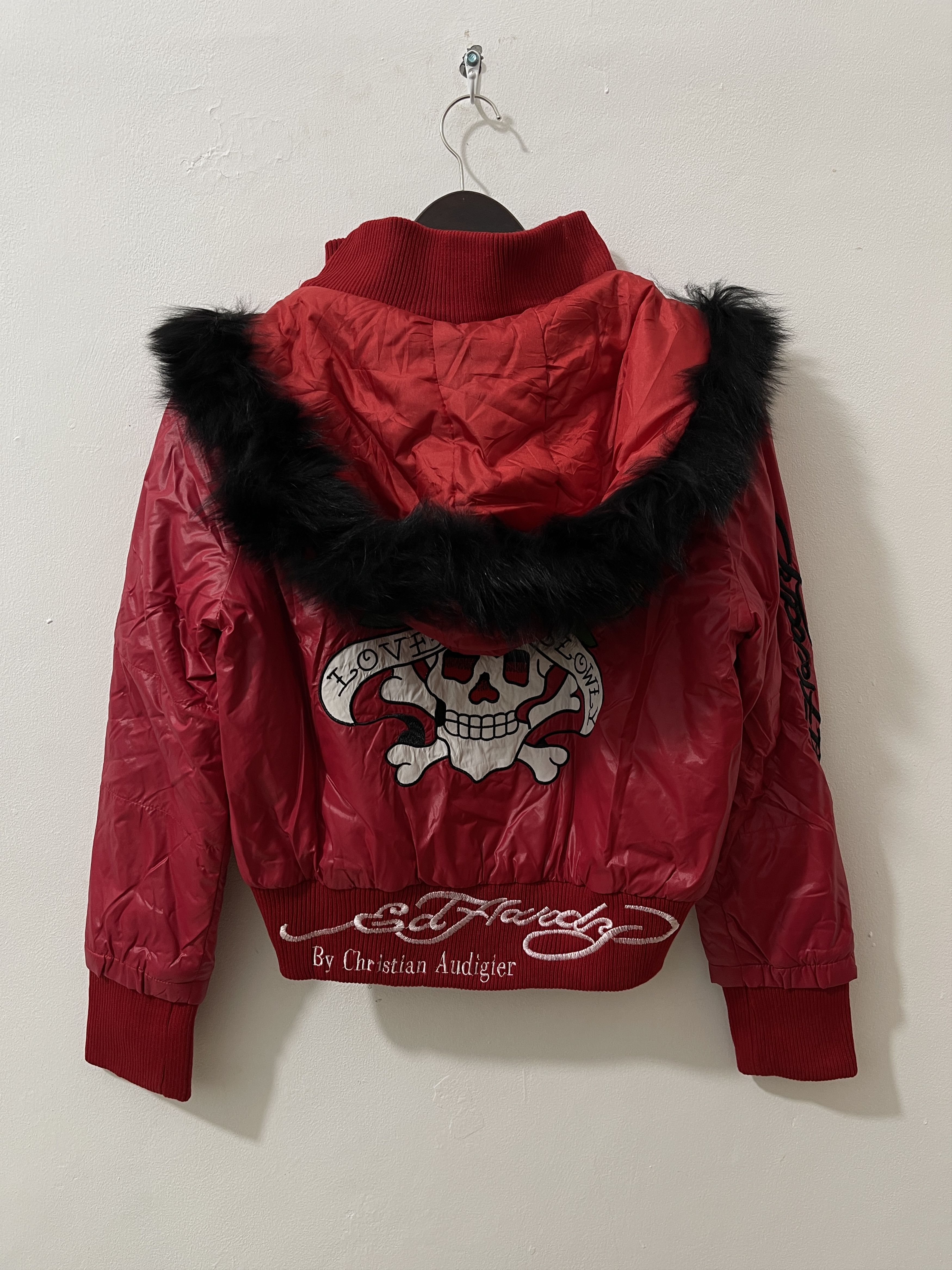 Ed Hardy 2000s Ed Hardy Archive Fur Puffer Vkei Style Jacket Size US L / EU 52-54 / 3 - 8 Thumbnail