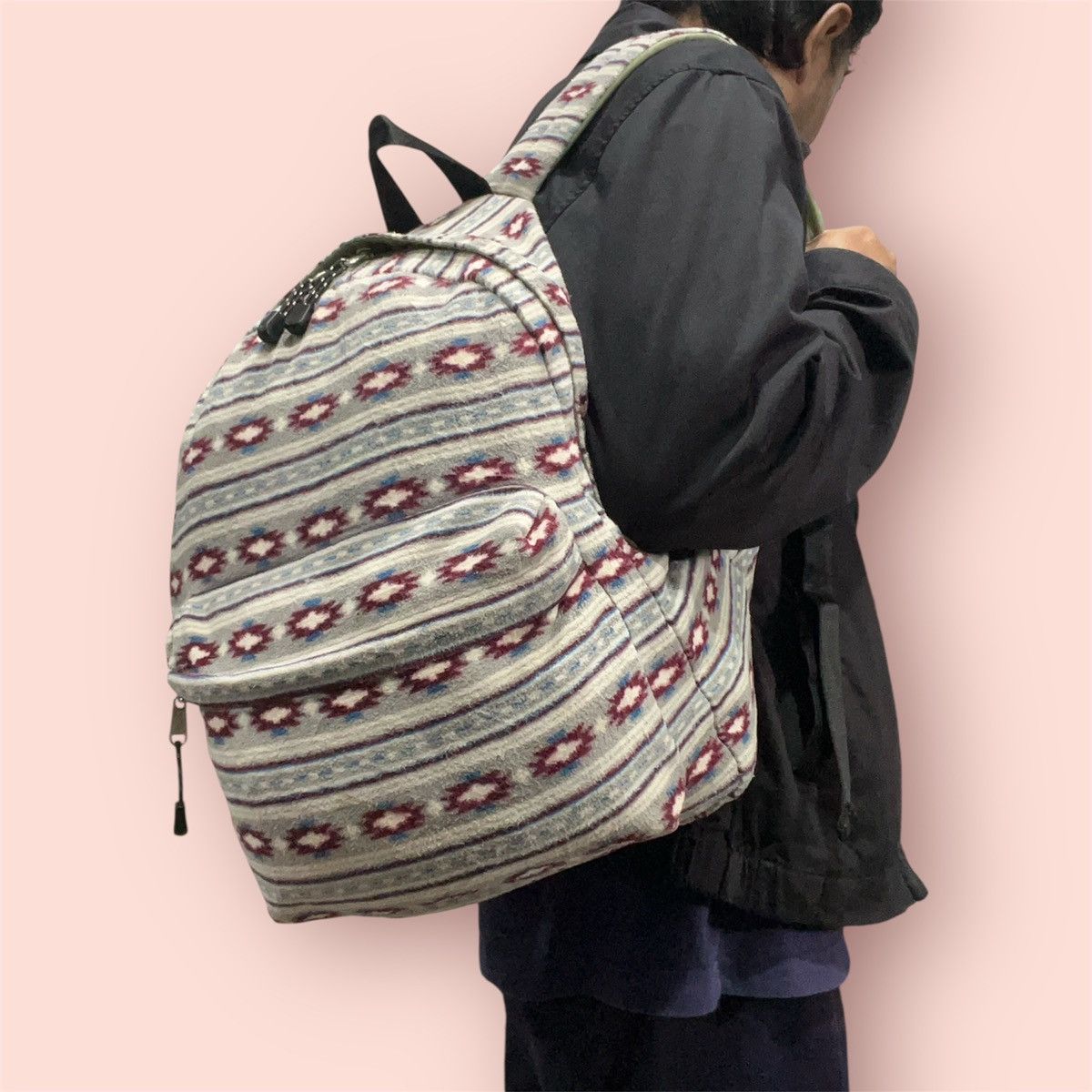 Japanese Brand VINTAGE UNIQLO MICRO FLEECE NORDIC NATIVE BACKPACK/DAYPACK Size ONE SIZE - 4 Thumbnail