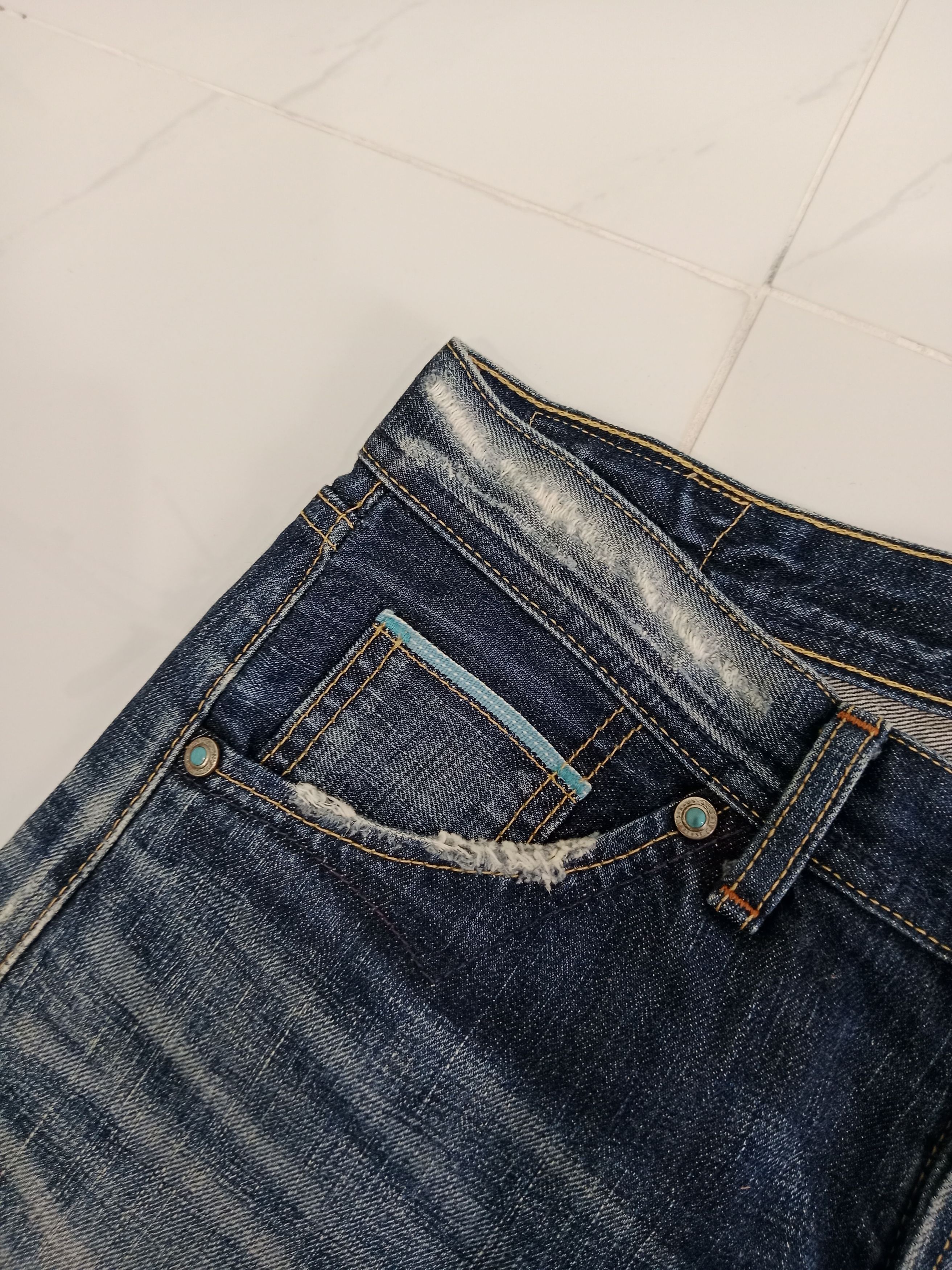 Levi's Vintage Clothing Levis Selvedge Distressed Jeans Blue Denim Size US 29 - 10 Thumbnail
